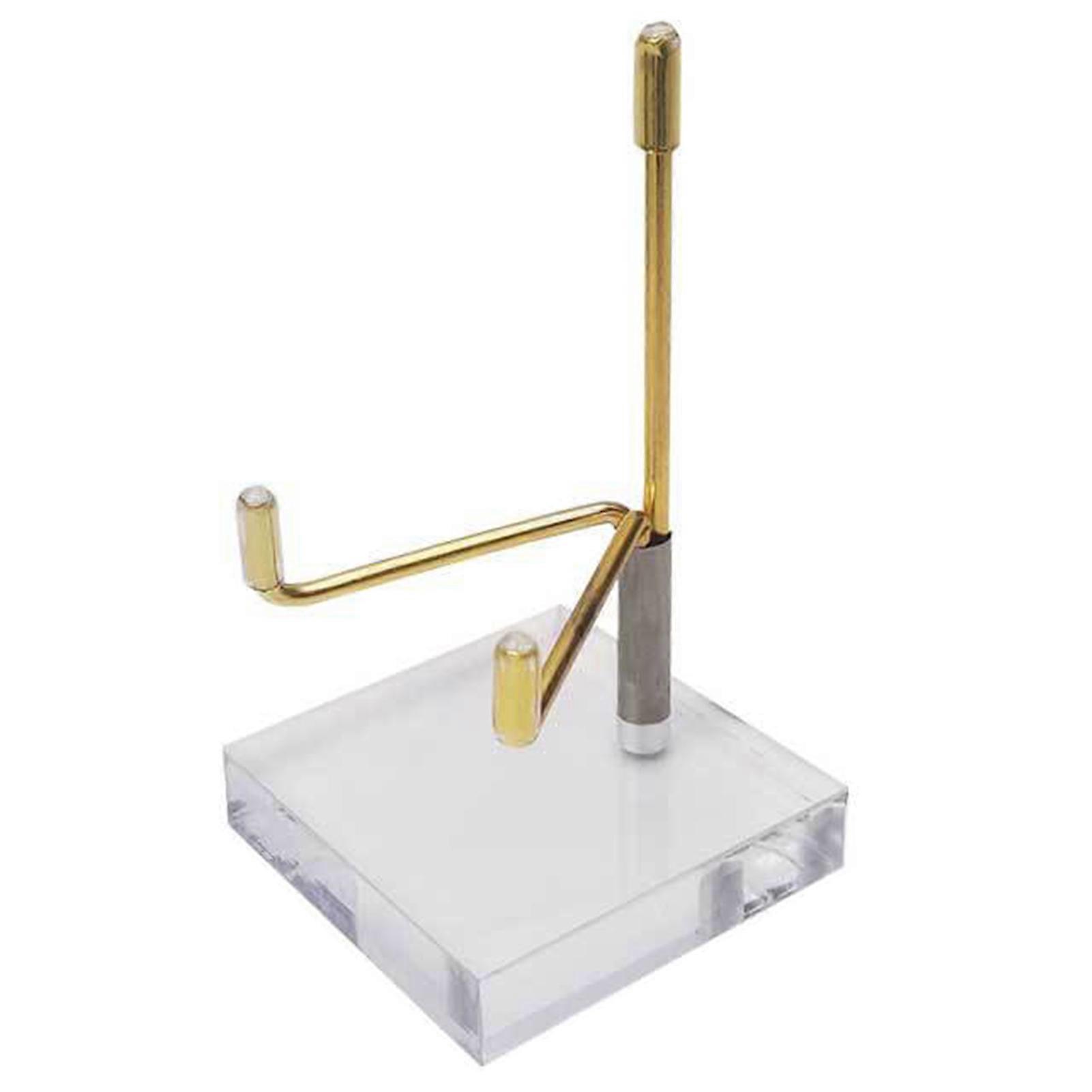 Display Stand Adjustable Metal Display Rack with Clear Acrylic Base for Collections Craft Plate Jewellery