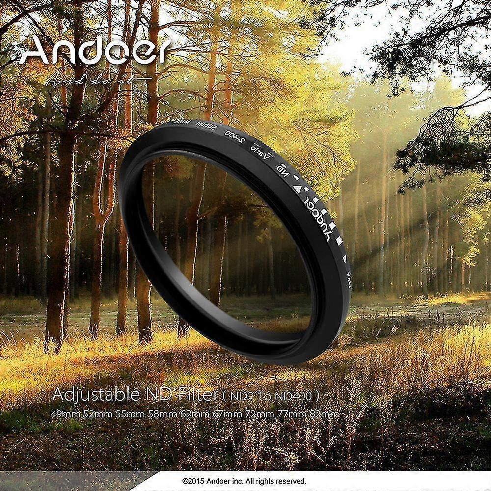 Andoer 58mm ND Fader Neutral Density Adjustable ND2 to ND400 Variable Filter for Canon Nikon DSLR Ca