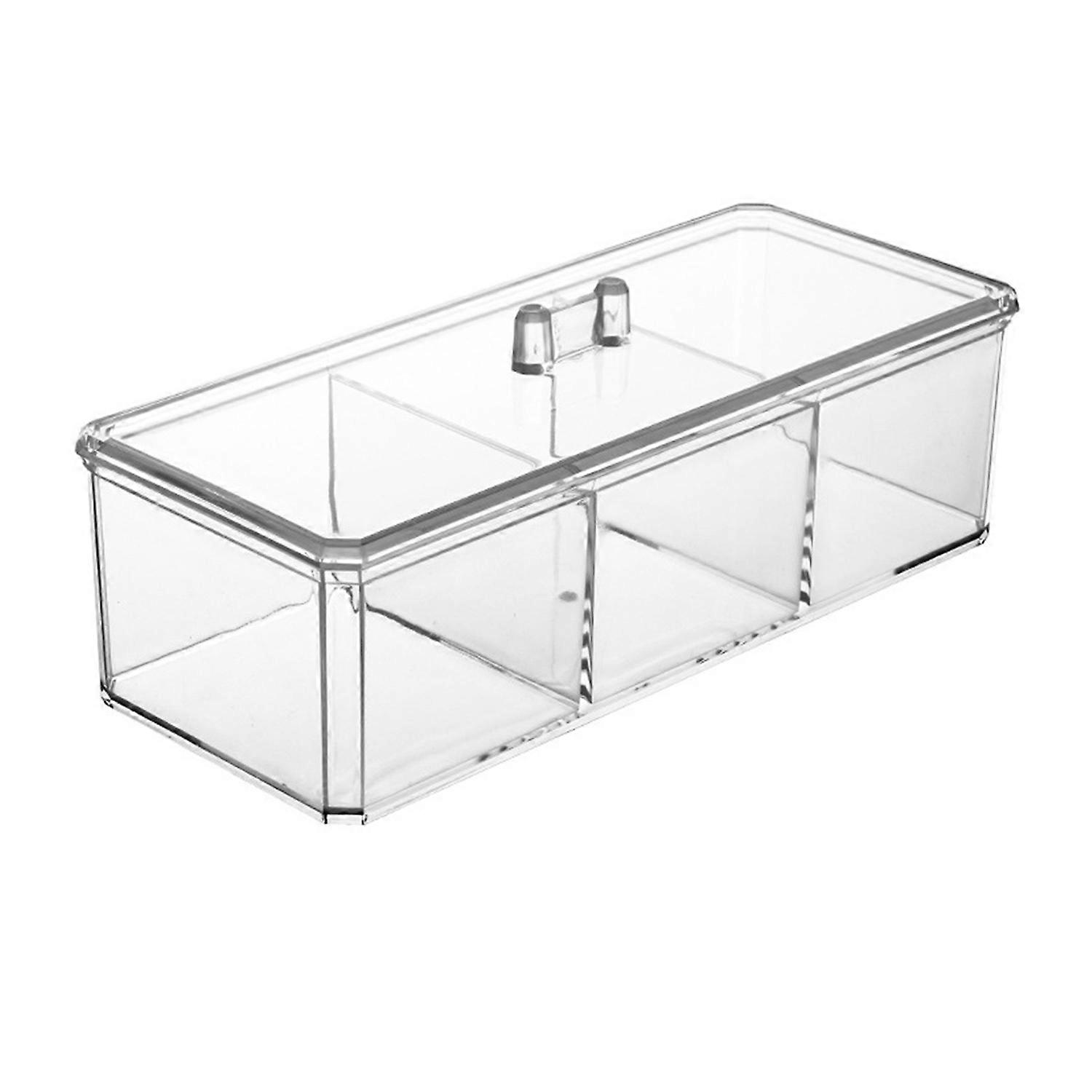 Acrylic Storage Box Bathroom Organizer Large Capacity Multiple Compartments Dustproof Transparent