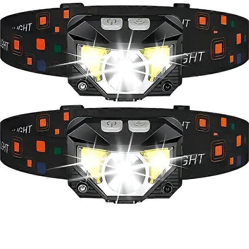Nnetm 2-pack Ultra Bright Led Rechargeable Headlight With Motion Sensor Awo76743