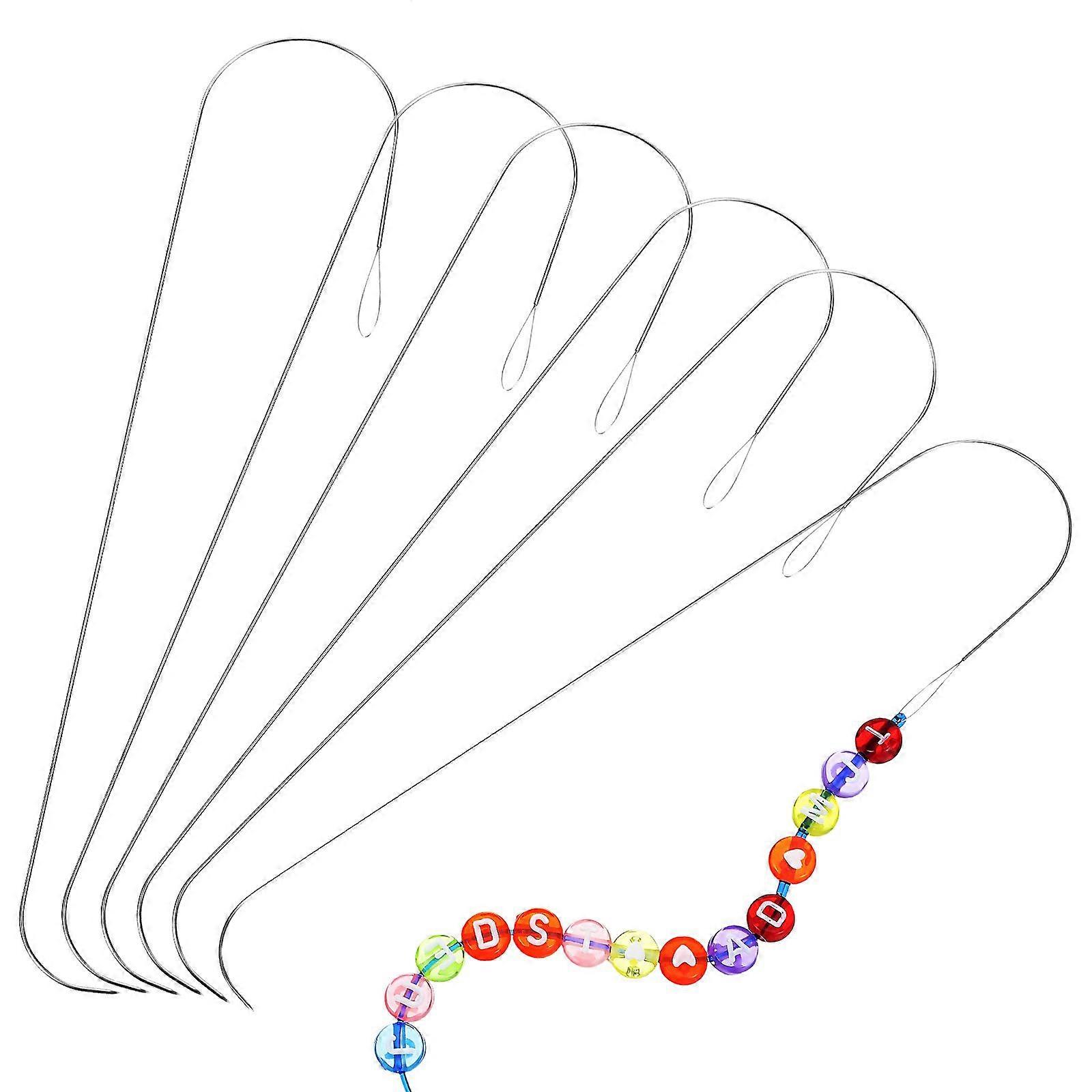 6pcs Bead Spinners Needles Clip Shape Beading Needles Small Beads Stringing Tools