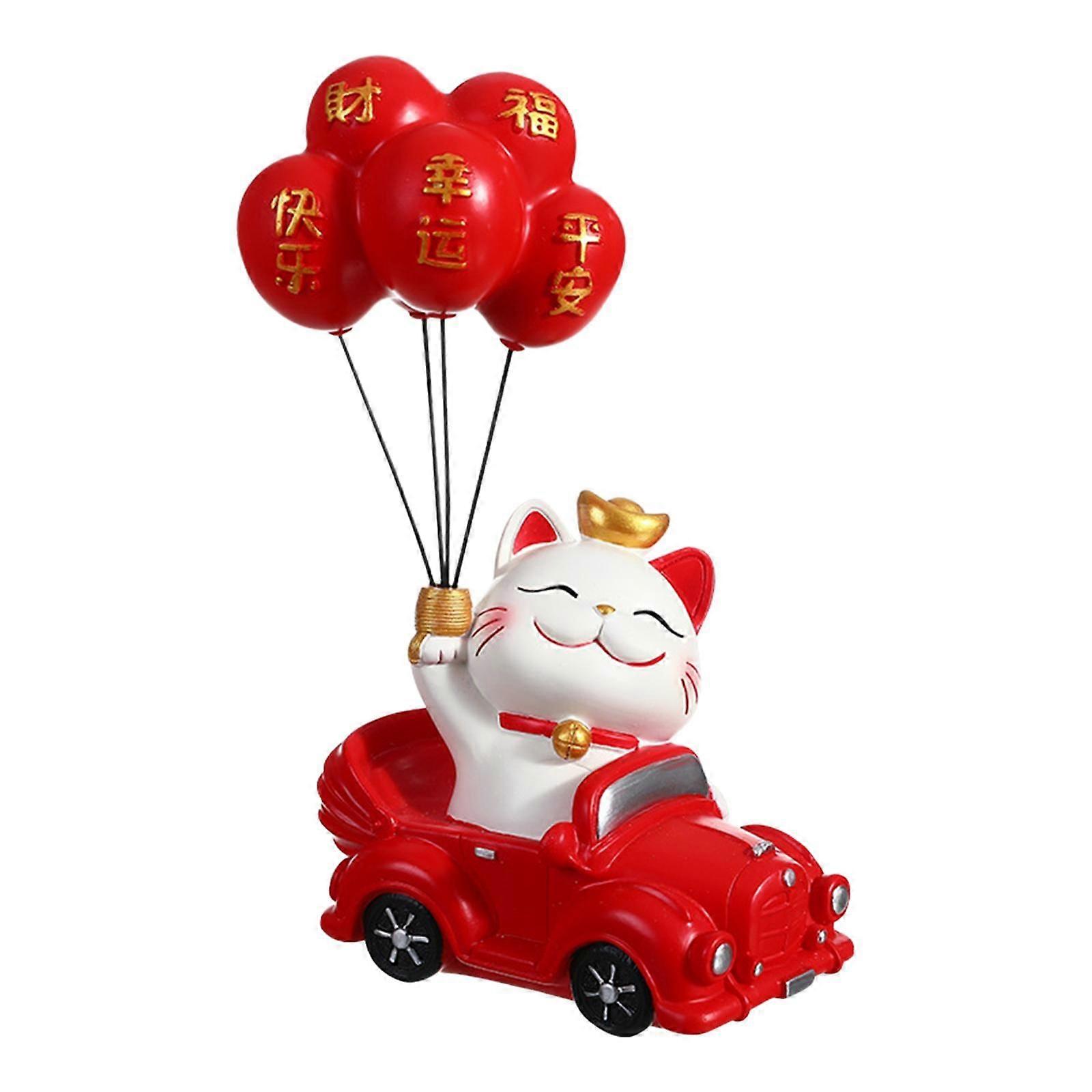 Chat chanceux Figurine Artisanat Résine Décoration de bureau pour Table Bureau Entrée Style A