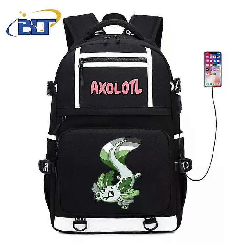 Śliczny plecak studencki z nadrukiem Axolotl tornister o dużej pojemności torba podróżna na zewnątrz dla dzieci prezent z powrotem do szkoły
