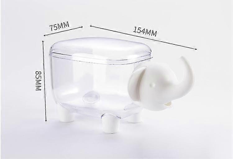 2 Pa Elephant Shape Cotton Swab Holder,cotton Bud Small Tootis Brushes Pin Holder Box Case Storage Organizer Jar With Clear Lid Dustproof Cover