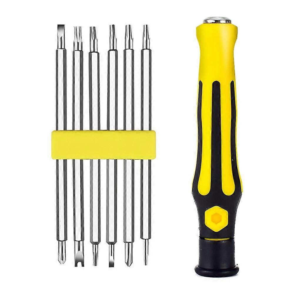 6 In 1 Screwdriver Set, Magnetic Precision Double-Head Bits Adjustable Torx Cross Screw Drivers Portable Tools For Car Repair