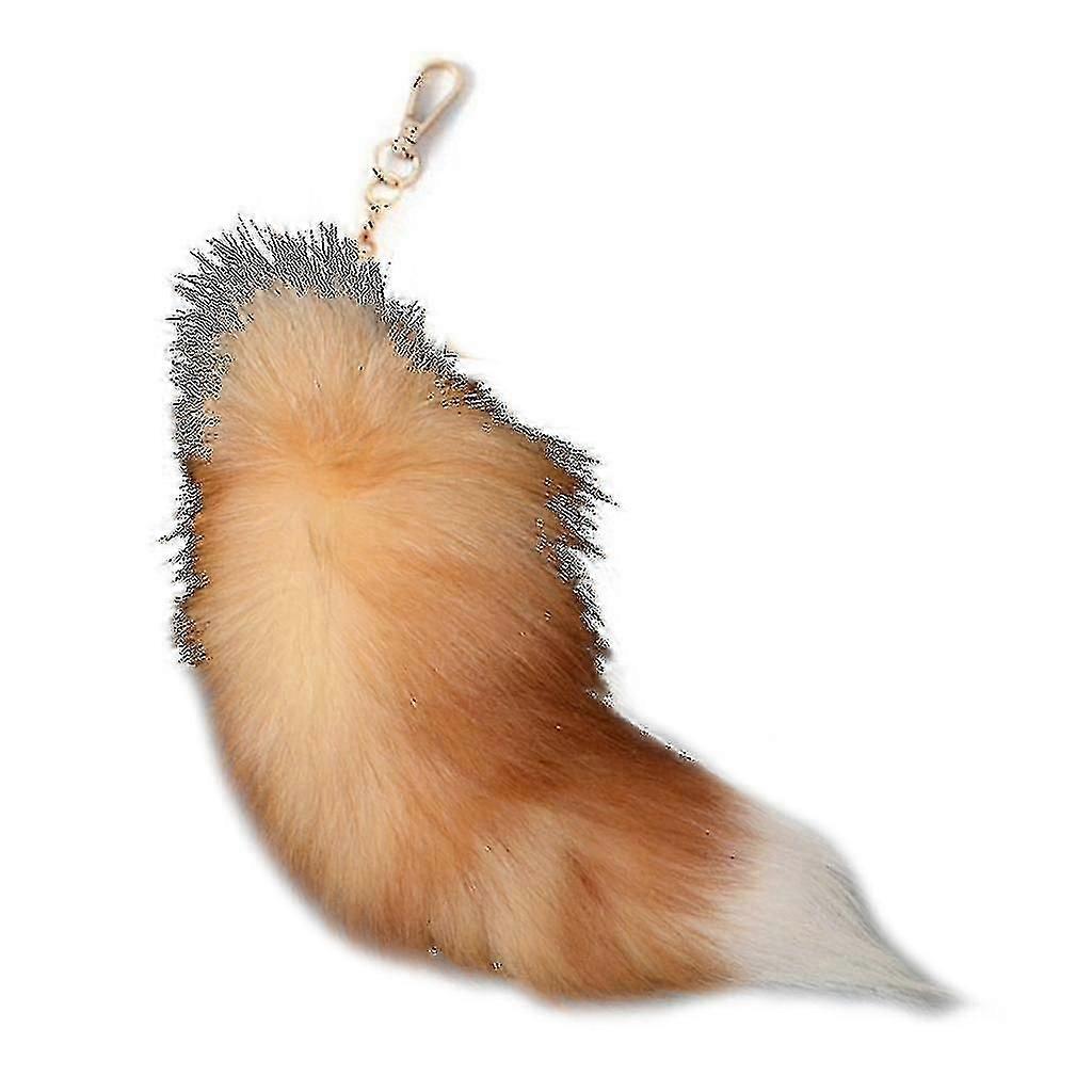 Plush-fox Tail Keychain Furry Animal Tail Keyring Keychain 40cm Animal Tail - WK
