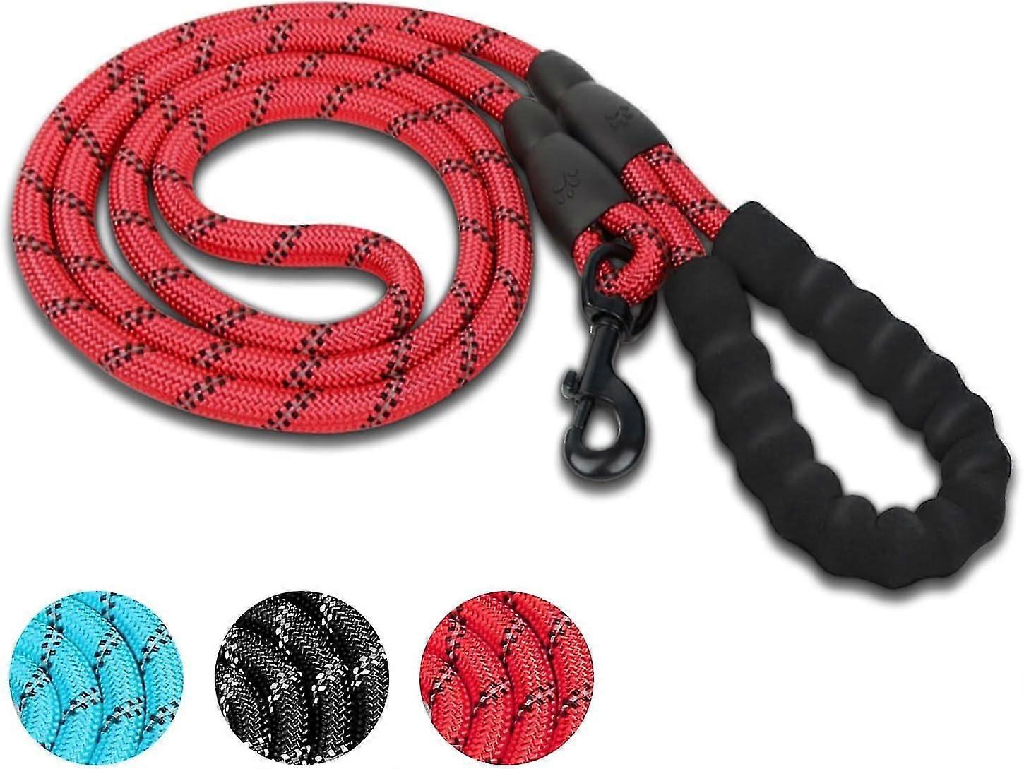 Dog Lead With Soft Padded Handle And Highly Reflective Dog Leashes, Comfortable Strong Rope Training Lead For Small, Medium, And Large Dogs5.3ft)