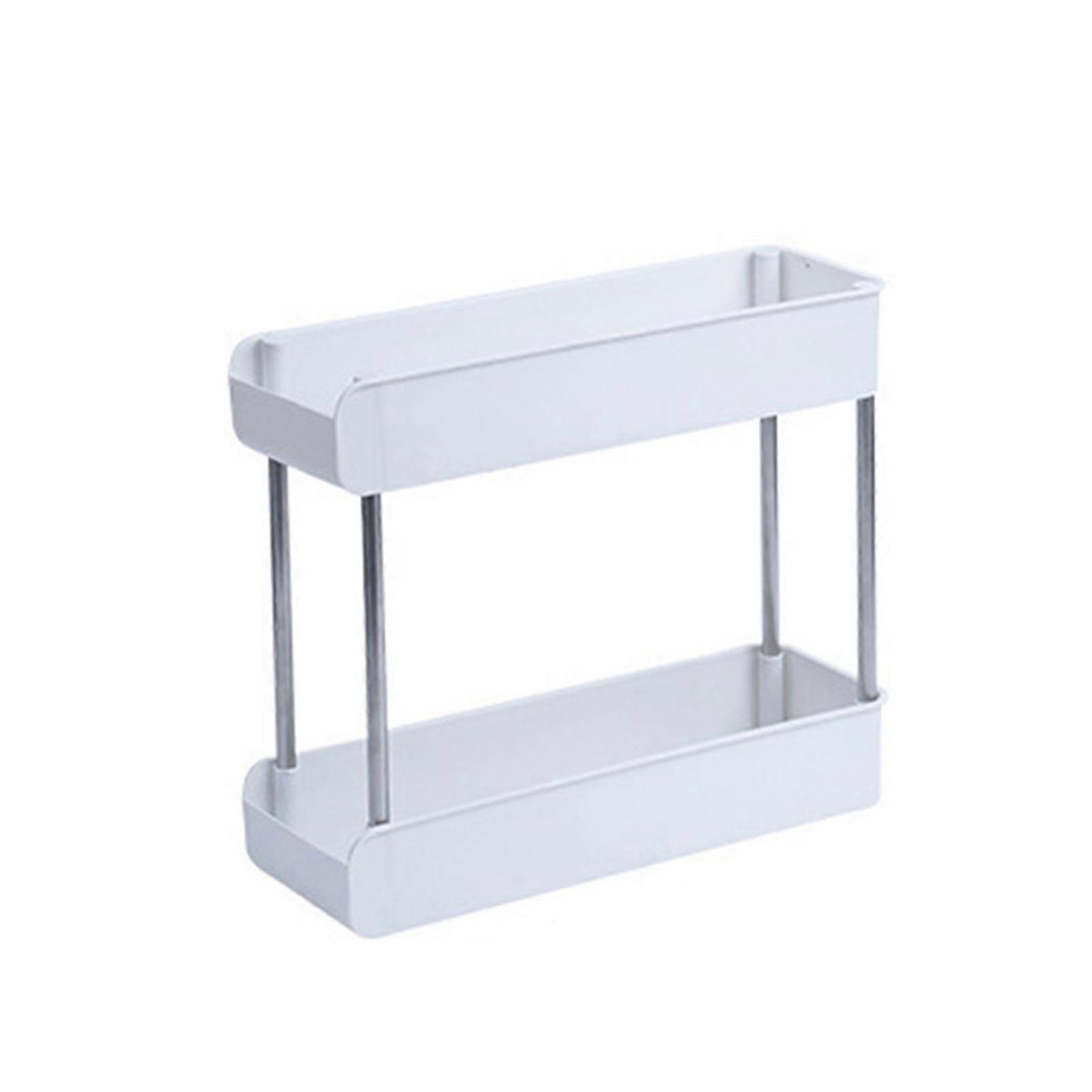 Versatile Rolling Storage Cart Practical Mobile Serving Trolley Functional Kitchen Storage Rack Kitchen Shelf  White