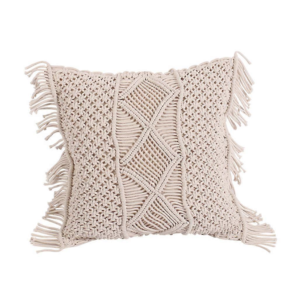Geometric Pattern Throw Pillow Covers Woven Boho Cushion for Case for Bed Sofa C