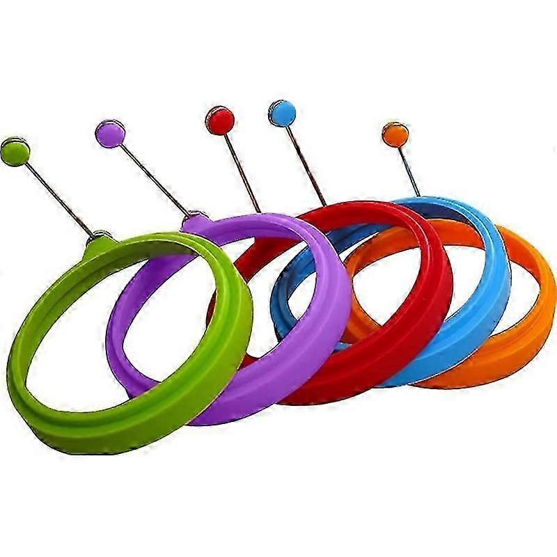 5 Pack Silicone Non-Stick Egg Ring Round Omelette Mold For Breakfast Cooking