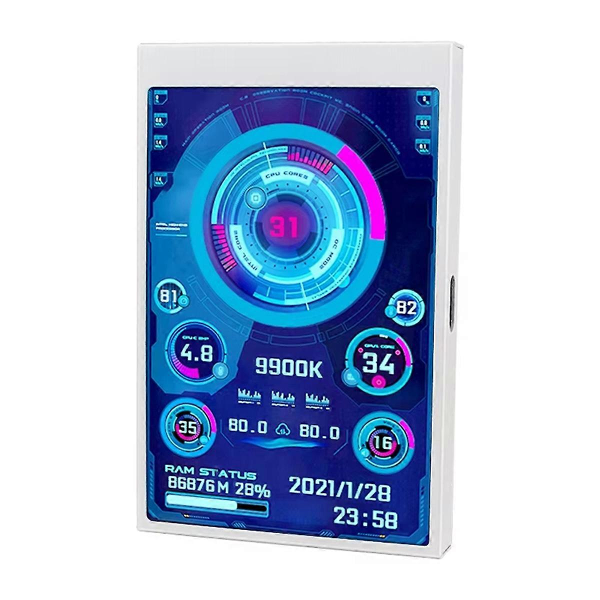 3,5 Zoll IPS Typ C Sekundärbildschirm für Computer-CPU-GPU-RAM-HDD-Display 320 x 480 USB-LCD-Monitor Frei AIDA64