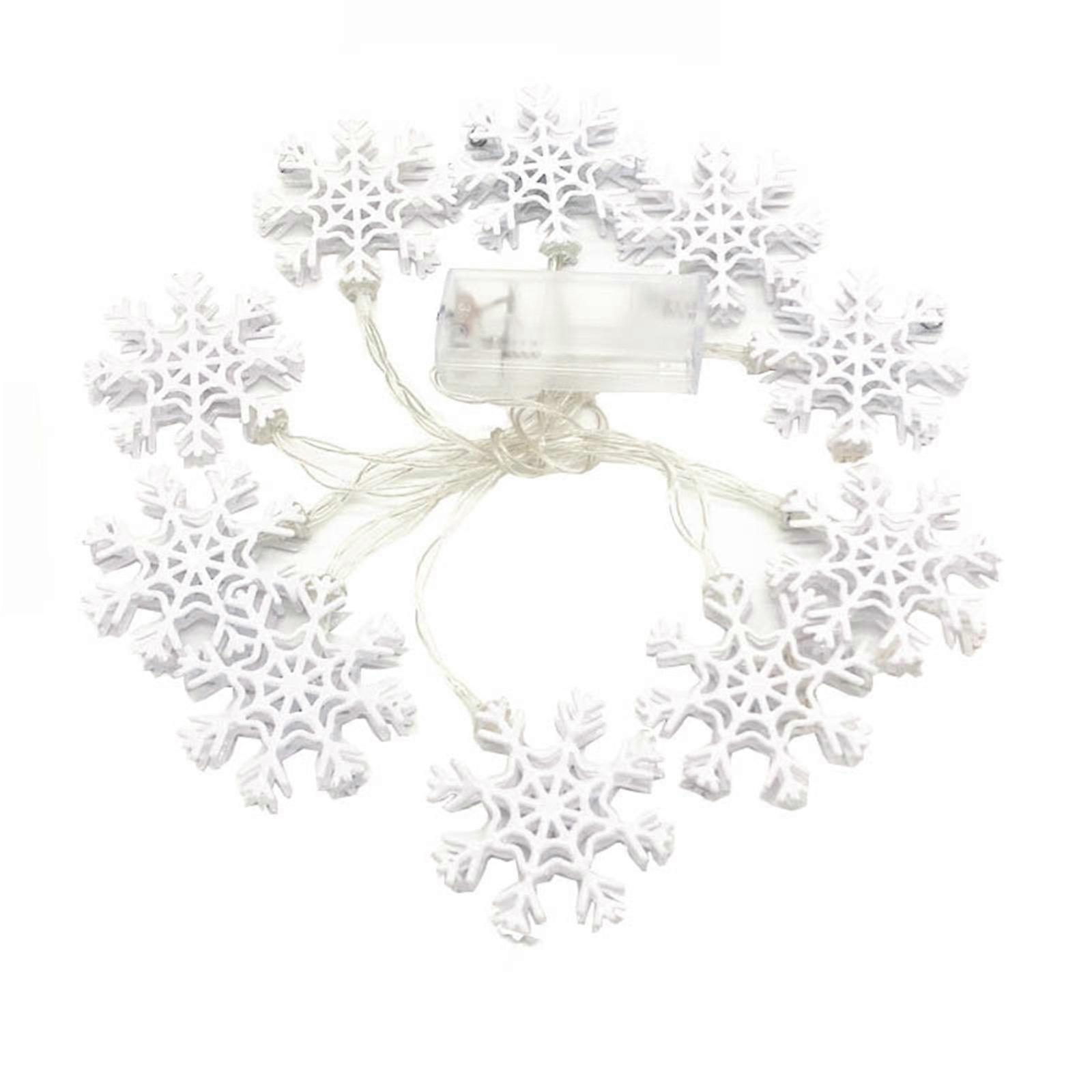 LED Battery Box Christmas White Snowflake Light String for Tree Pendant Decoration