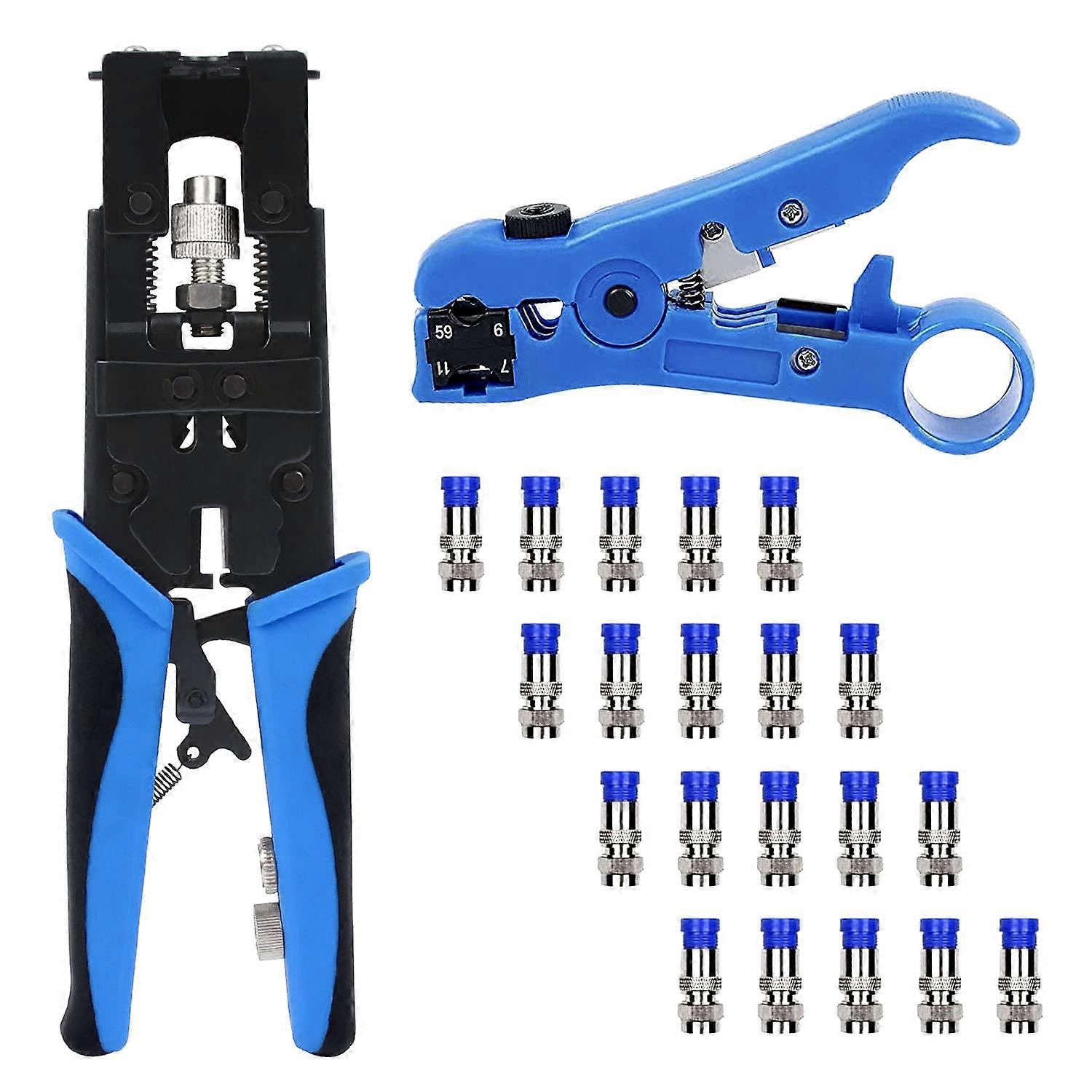 20 F connectors crimper kit for cable repair