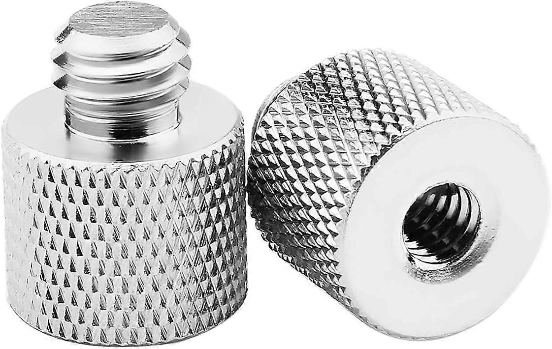 2 Pack Microphone Stand Adapter Screw 5/8 to 3/8 Conversion with Secure Clip Accessories for Studio Equipment