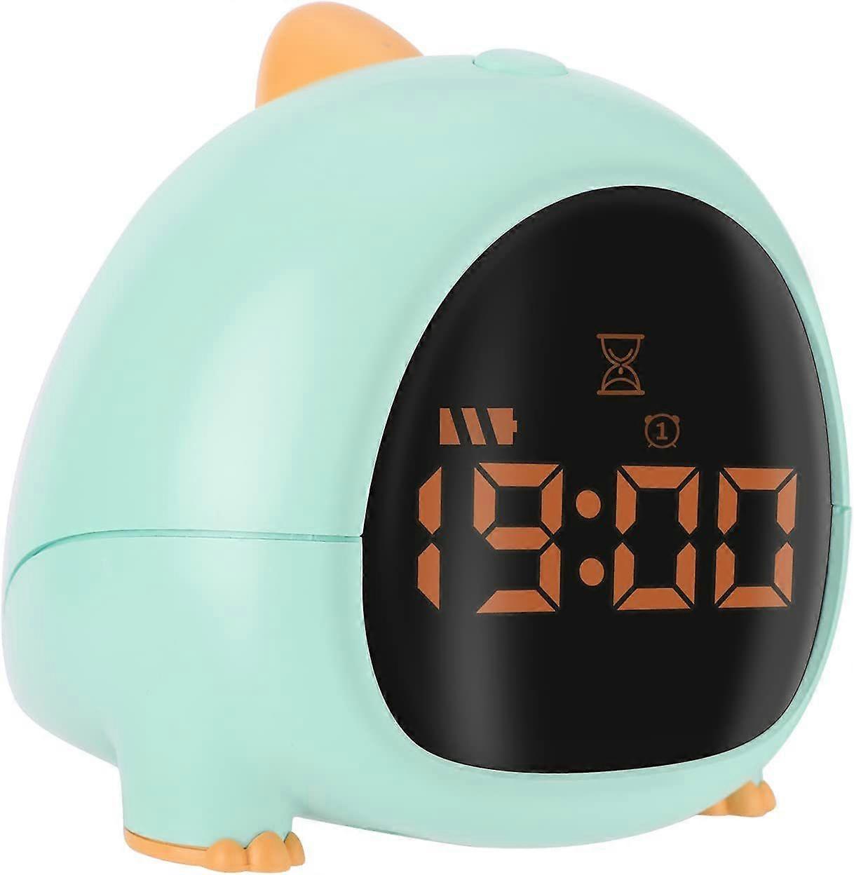 Kids Alarm Clock Digital Alarm Clock with USB Charging Cable Dinosaur Alarm Clock with Dual Alarms, Snooze, Digital Display, Nap Timer, 8 Levels Adjus