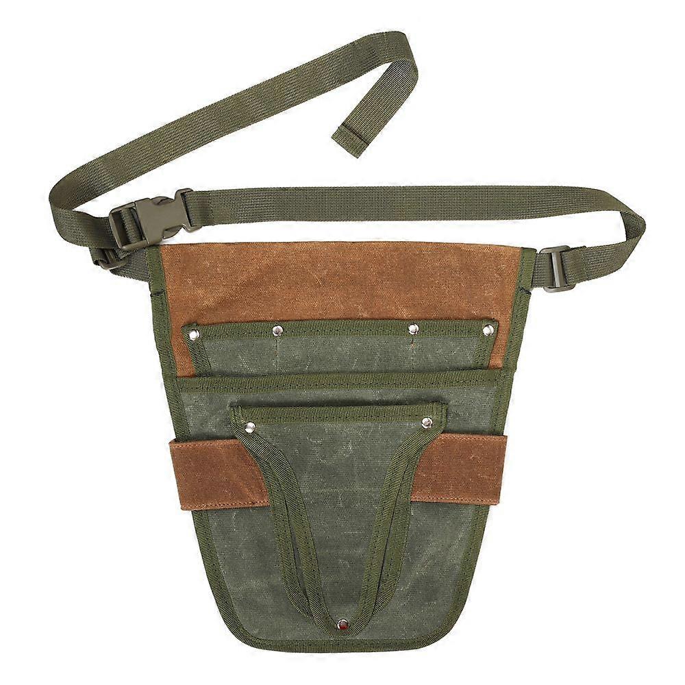(Green and Brown)Practical Gardening Tool Belt, with Multiple Pockets for Outdoor Gardening Tools for Women and Men