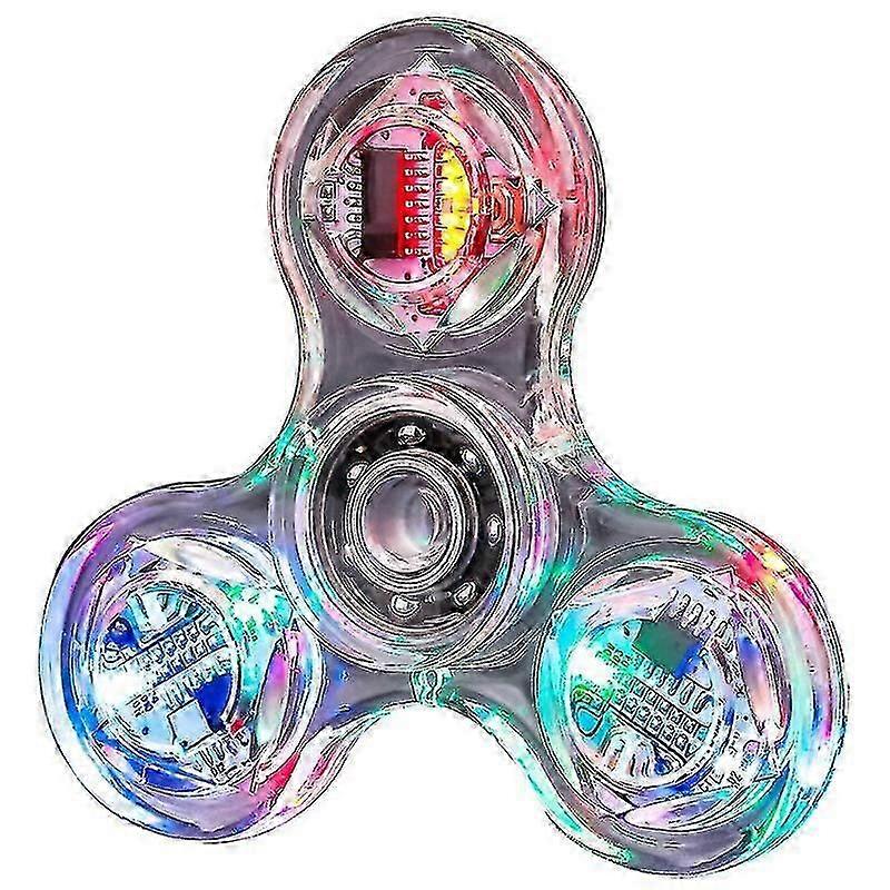 Crystal Luminous Led Light Fidget Spinner Hand Top Spinners Glow In Dark Edc Stress Relief Toys Gyroscope