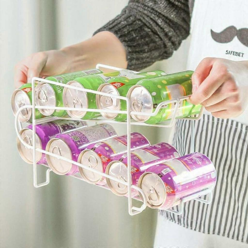 Sleek Design Soda Can Organizer, Clear View Multipurpose Storage For Home Or Business, Automatically Rolling Home Basics Dispenser For Easy Access To