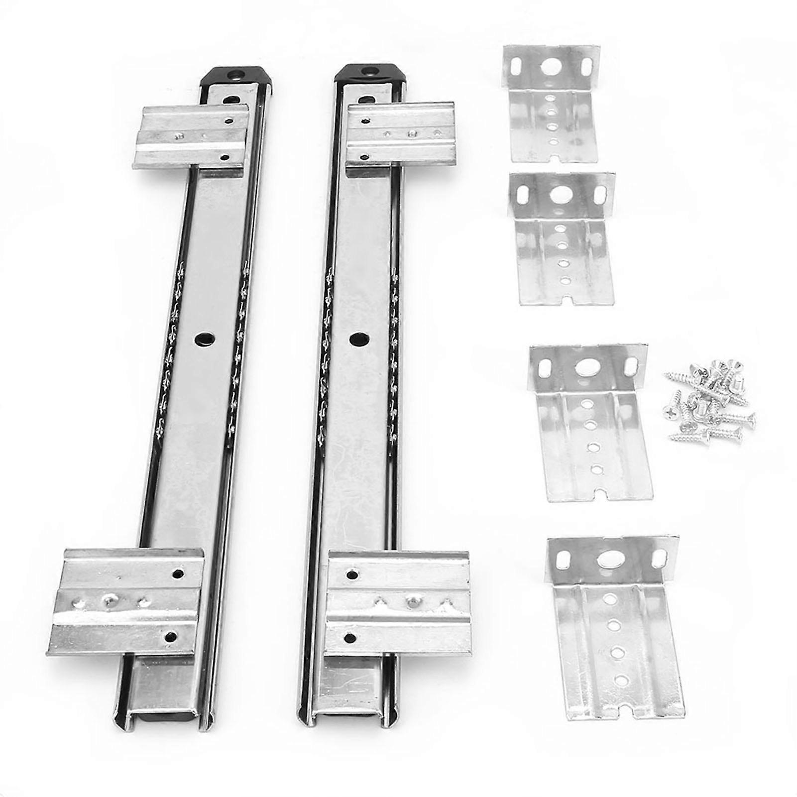 2Pcs Thickened Cold Rolled Steel Computer Desk Keyboard Slide Rail Bracket(white)