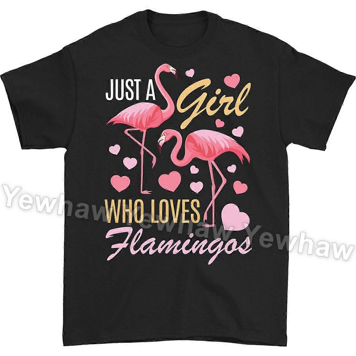 Απλά ένα κορίτσι που αγαπά τα φλαμίνγκο χαριτωμένο μπλουζάκι δώρου, ροζ φλαμίνγκο αστείο κοστούμι, φοβερό όμορφο εραστή πουλιών