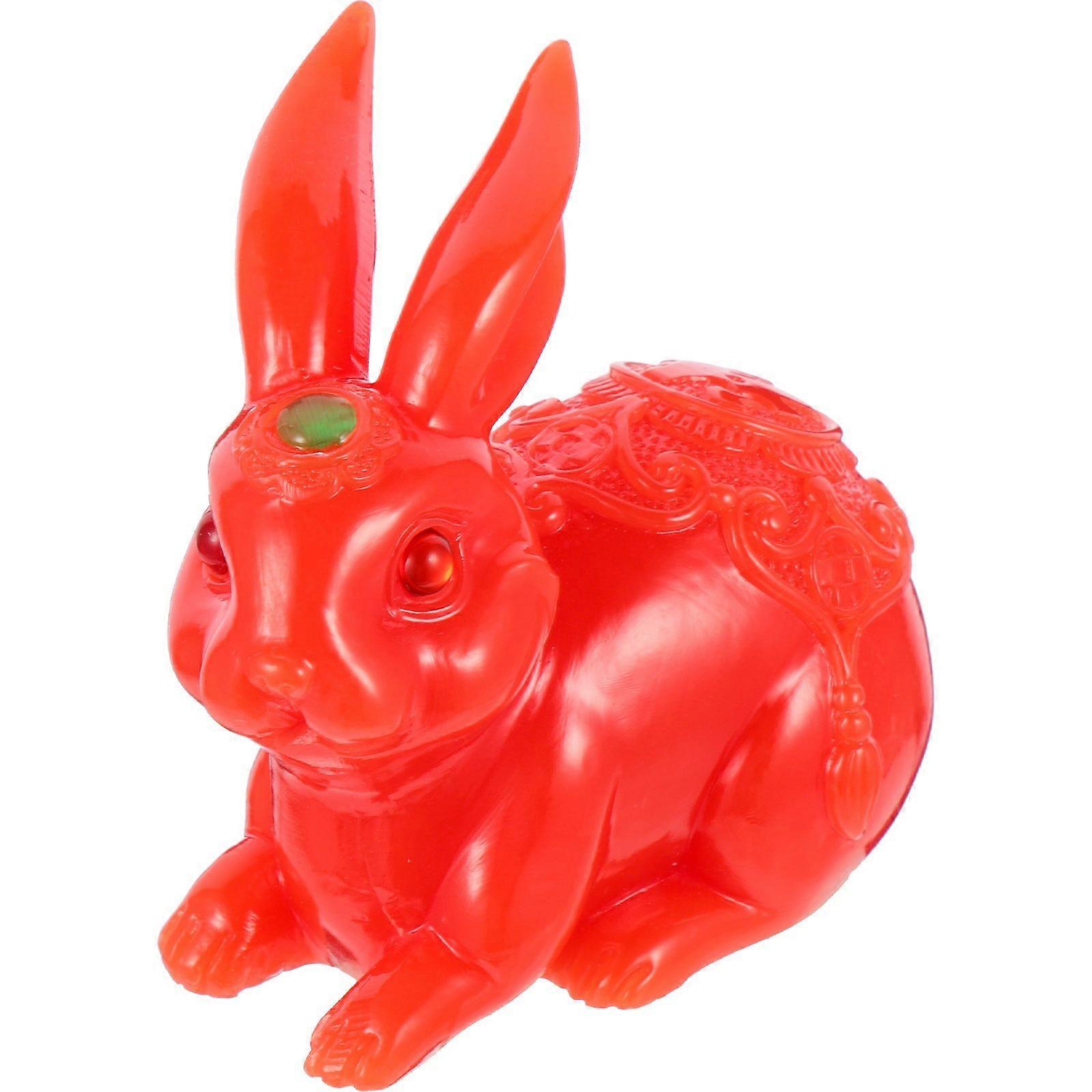 Resin Easter Rabbit Ornament Small Easter Bunny Figurine Rabbit Adornment Desktop Decor