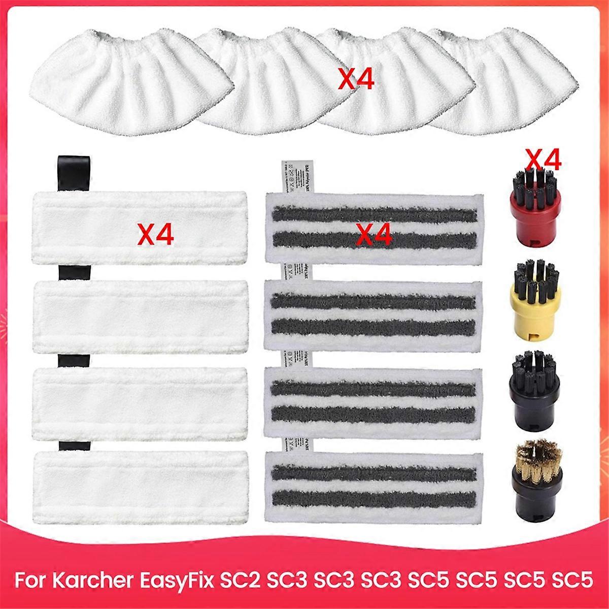 16 PCS Microfiber Cleaning Mop Pads Accessories Kit for Easyfix SC2 SC3 SC4 SC5 Steam Cleaner Replacement Parts