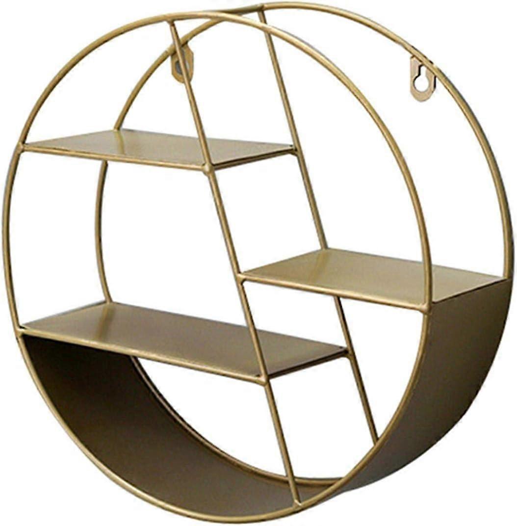 Geometric Design, Iron Material, Floating Wall Shelf, Multiroom Usage