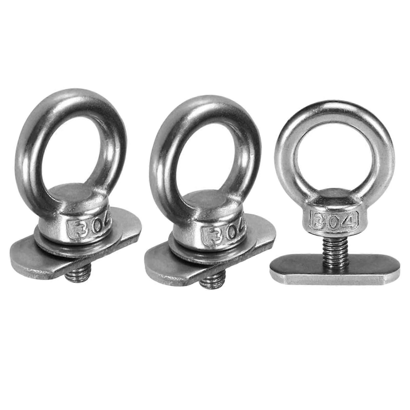 3pack Kayak Track Mount Tie Down Eyelet O Ring Rail Adapter Bungee Cord