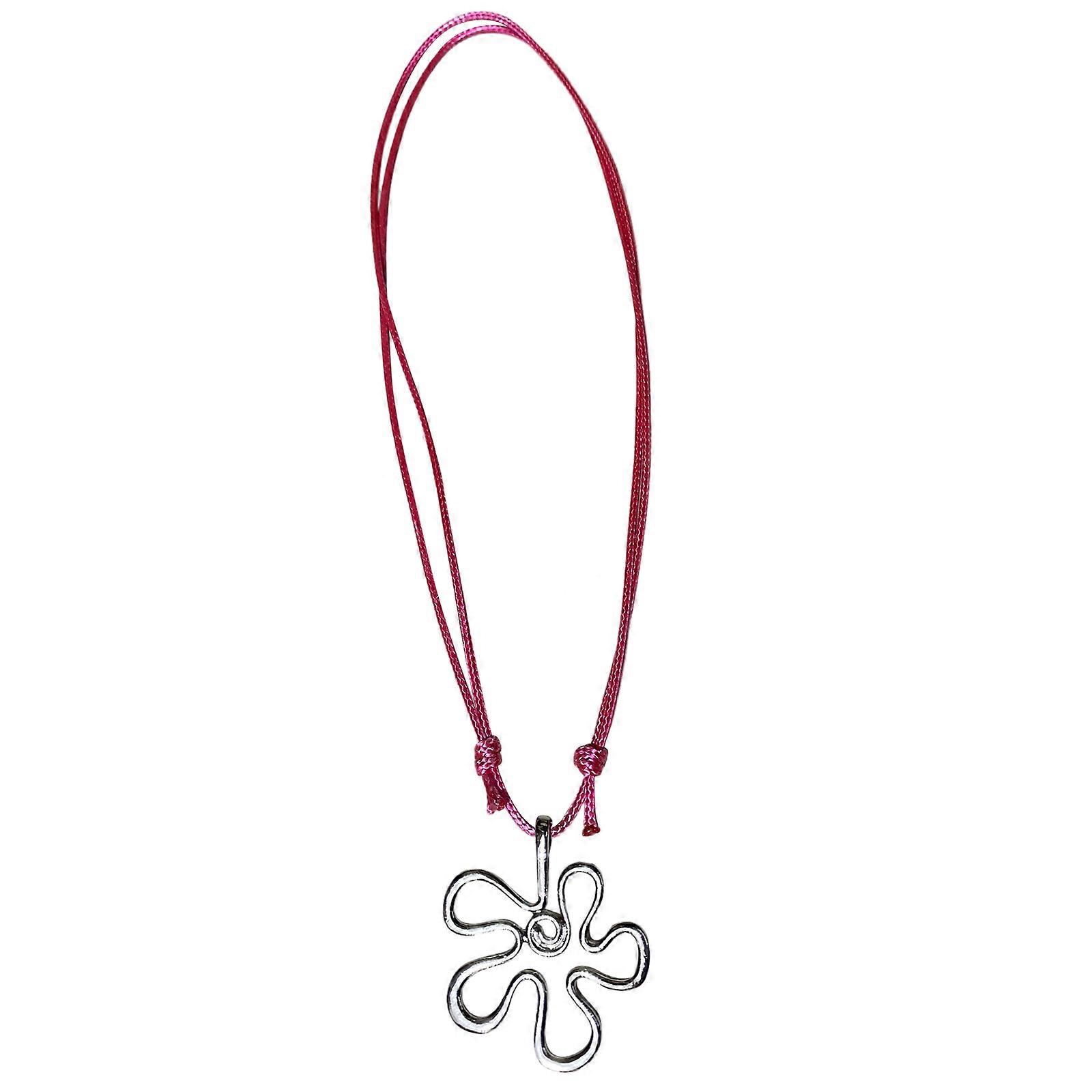Trend Niche Sense Alloy Flower Pendant Collarbone Chain Temperament Simple Neck Chain Adjustable Drawing Rope Necklace Red