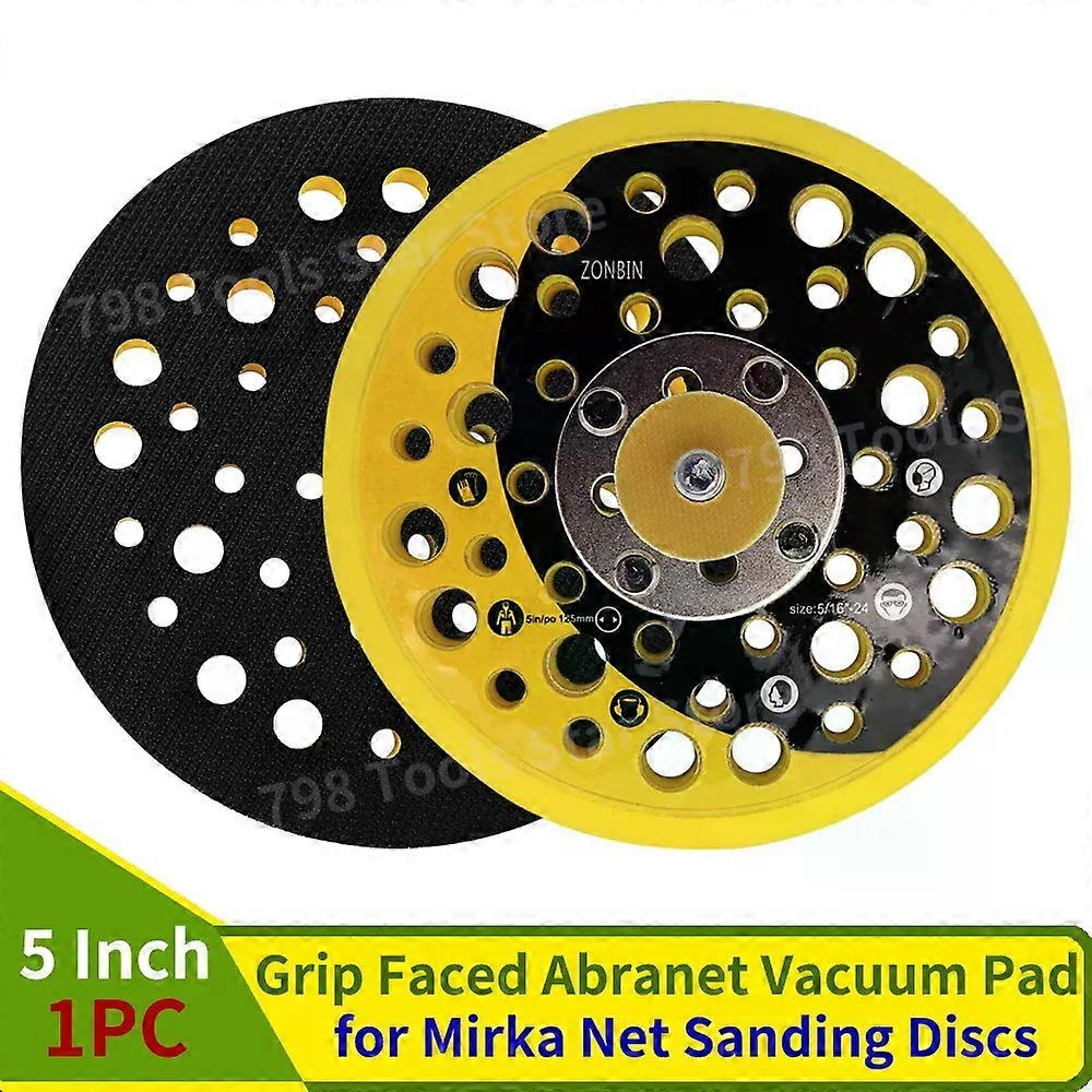 Gaibosi  1PC 5 Inch 44 Hole Hook & Loop Grip Faced Abranet Vacuum Pad with 5/16"x24 Thread for Mirka Net Sanding Discs Backup Pad,Medium