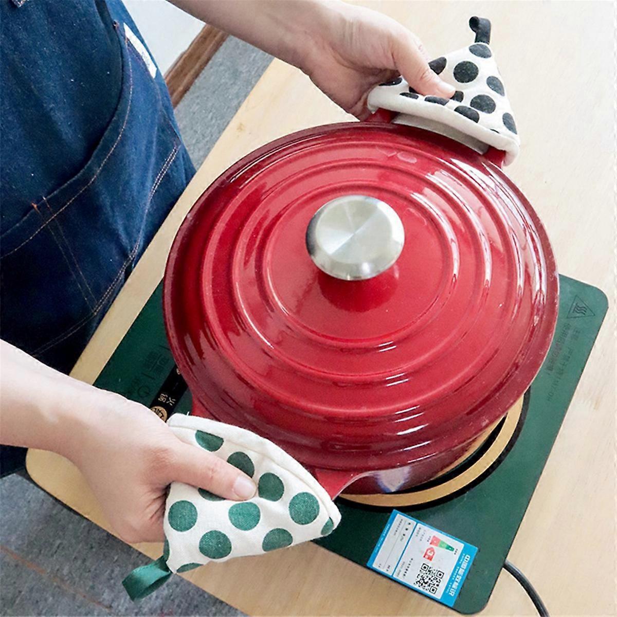 anti-scalding triangle pot handle heat insulation gloves red