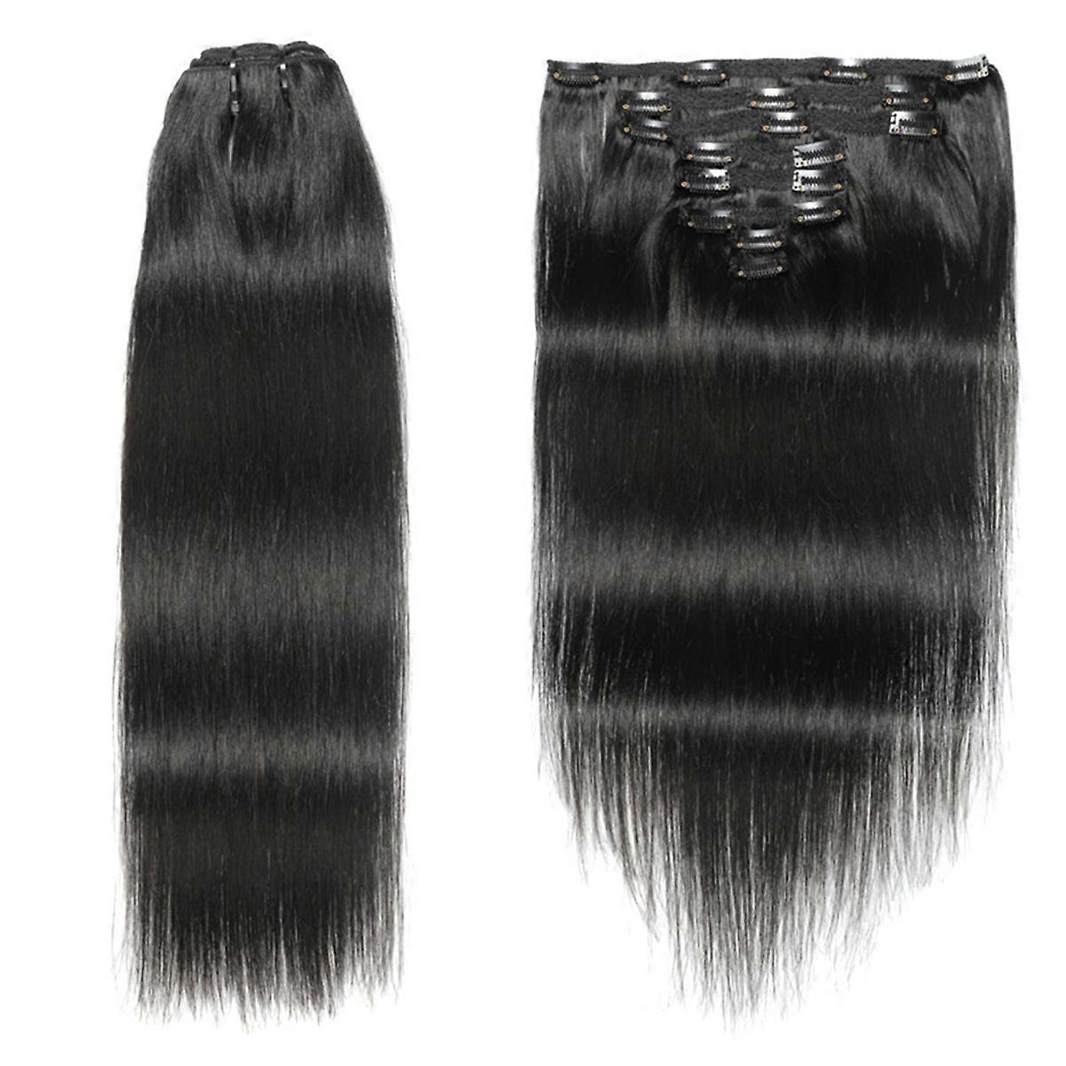18 Inch Clip In Extensions Human-Hair Clip Hair Extensions Seamless
