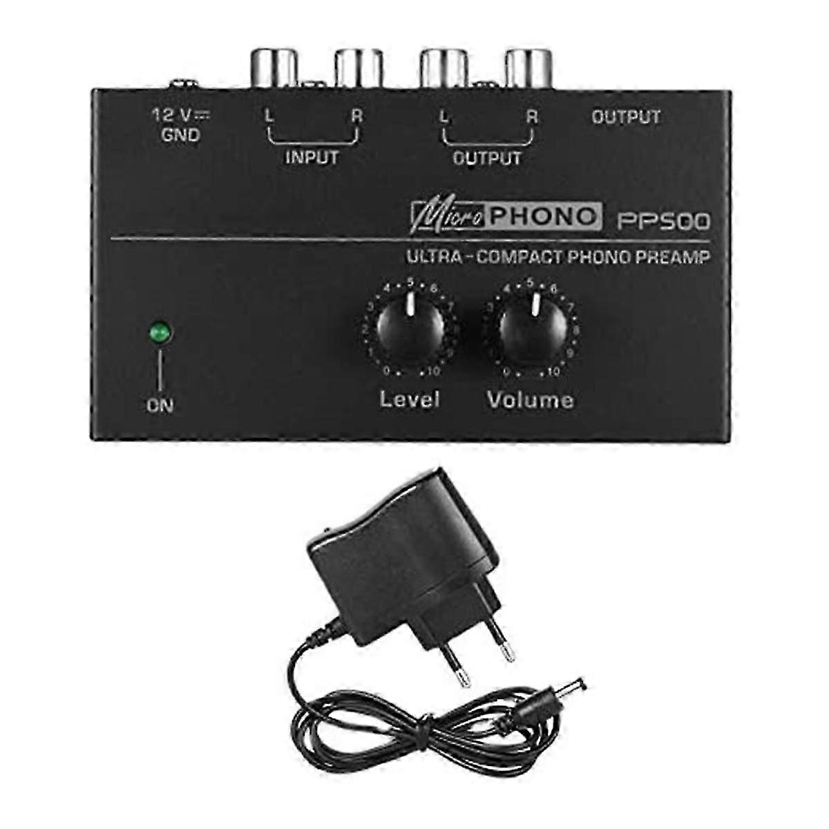 passend für PP500 Ultra-Compact Phono Preamp Pre Amp Pre Amplifier mit Level Volume Control EU Plug-YI WU CHUN HUI