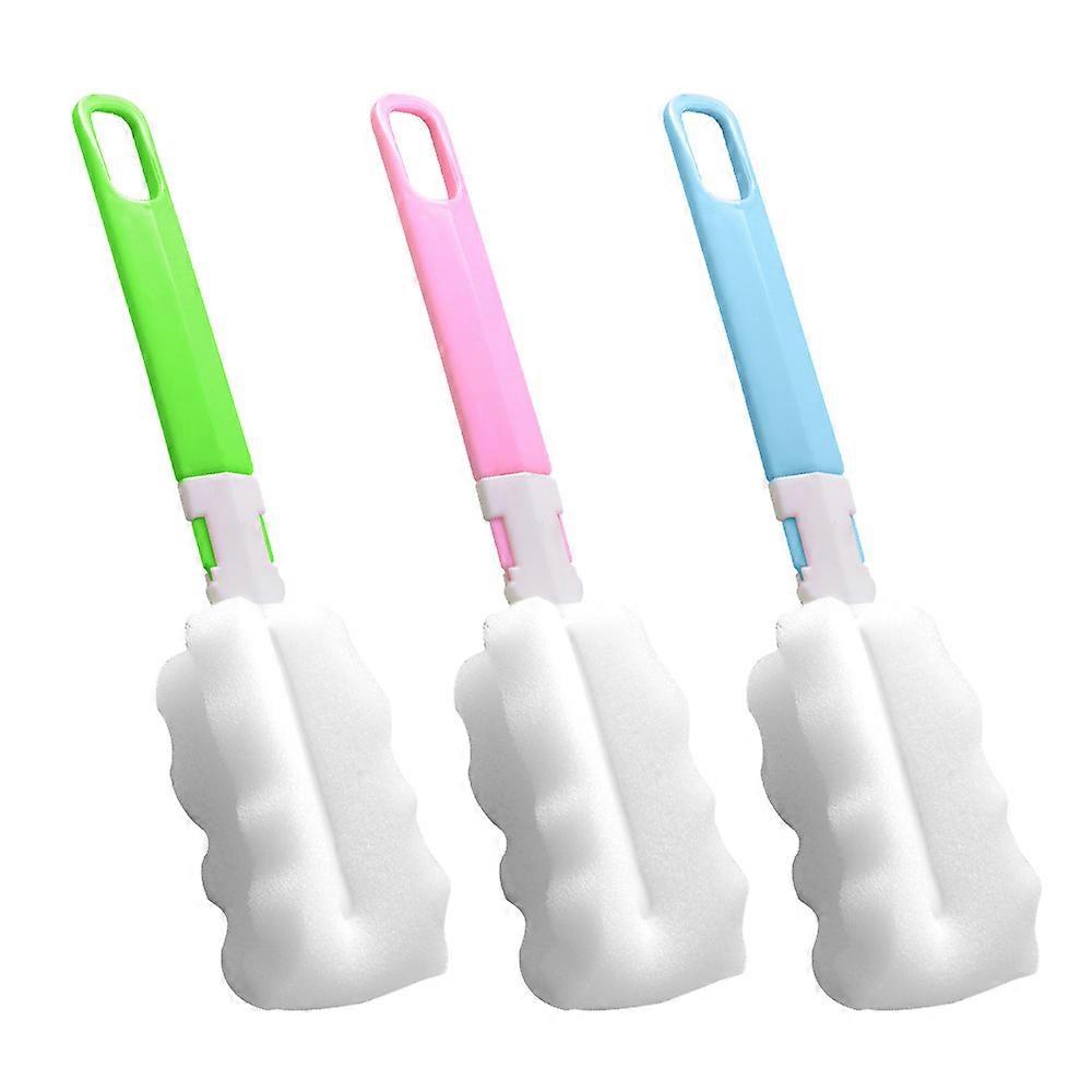 Sponge Clean Brush With Adjustable Plastic Handle For Coffee Glasses Pot Cup Bottle