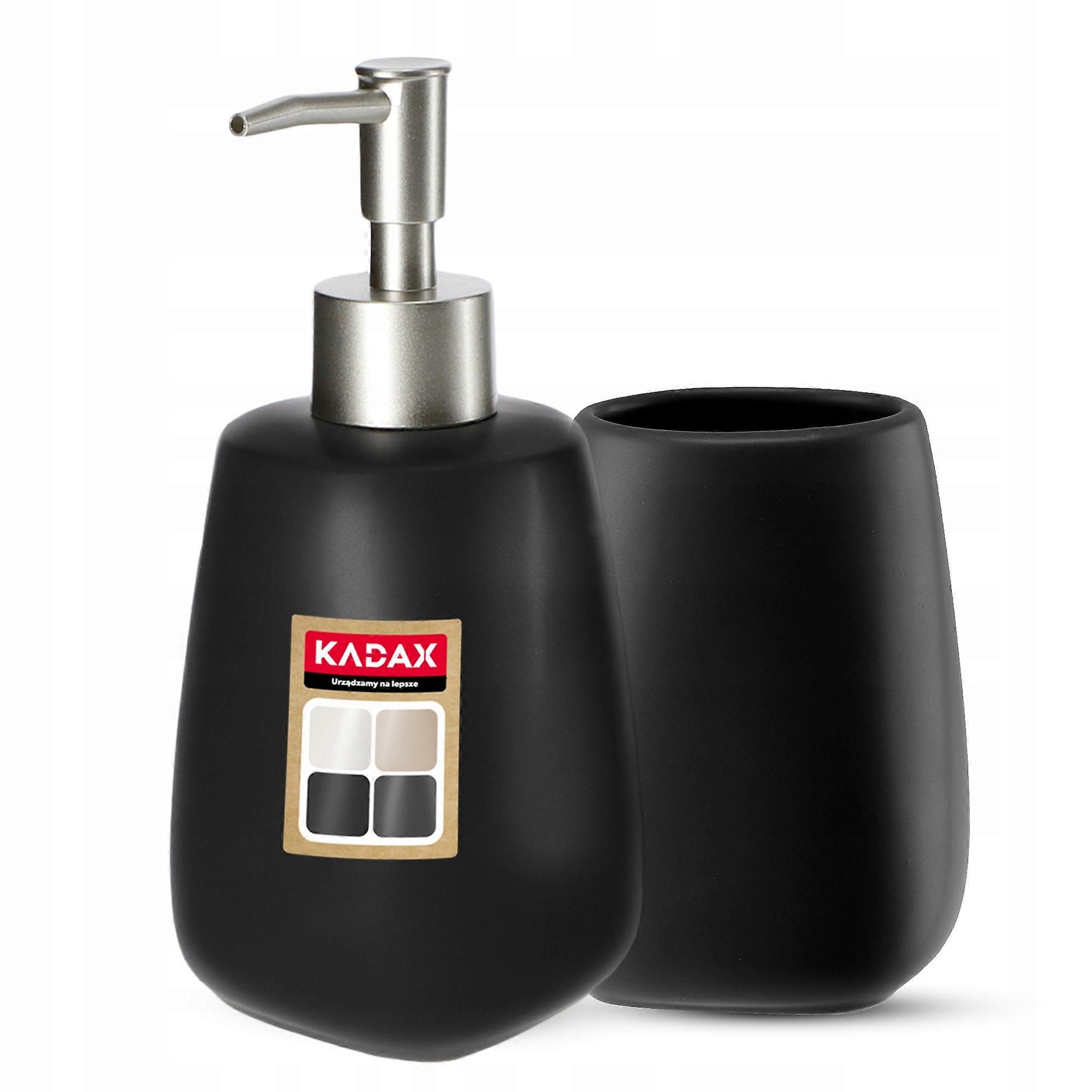 KADAX Badset Schwarz Spender + Becher