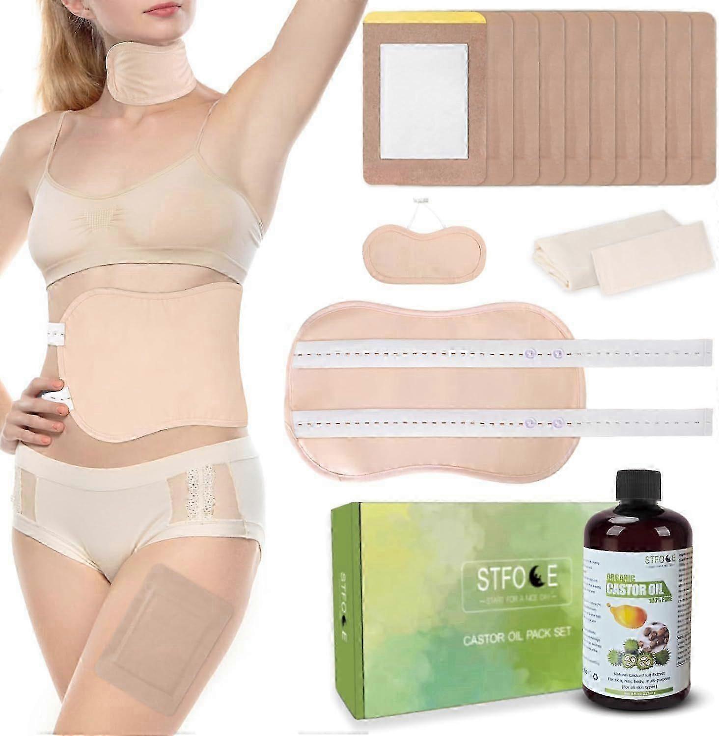 Rizinusölpackung Wrap, 10 Stück Rizinusölpackung selbstklebend (7,9 "x 5,5" ), kaltgepresst