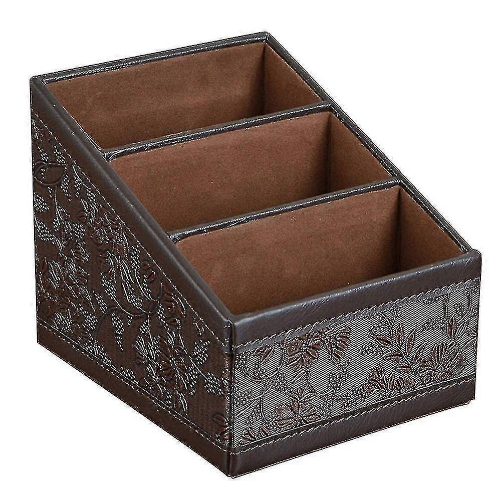 Stylish PU Leather Storage Box for Remote Controls & Essentials - Compact Organizer for Home Decor