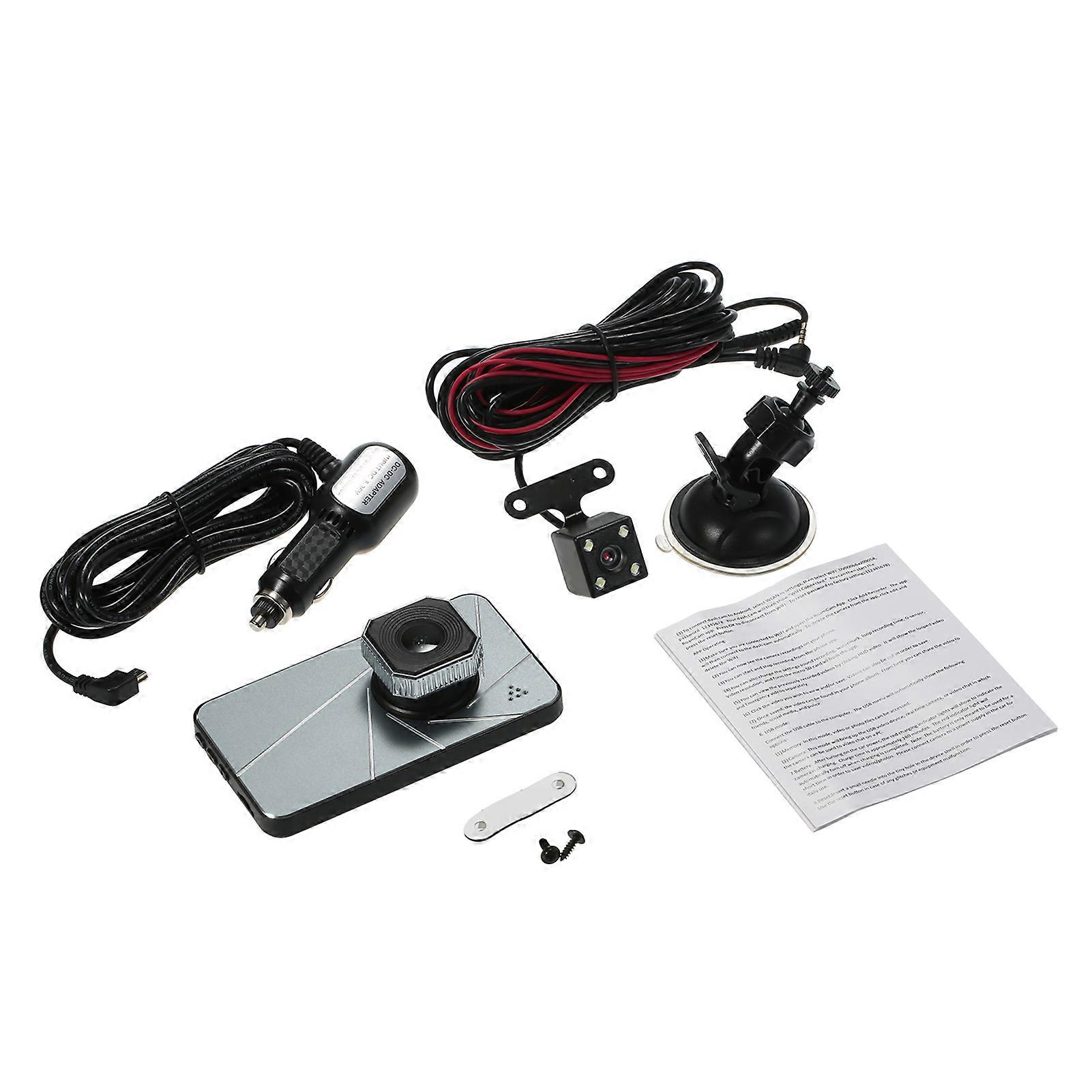 Dash Cam 1080P pour voitures avec double objectif et capteur G