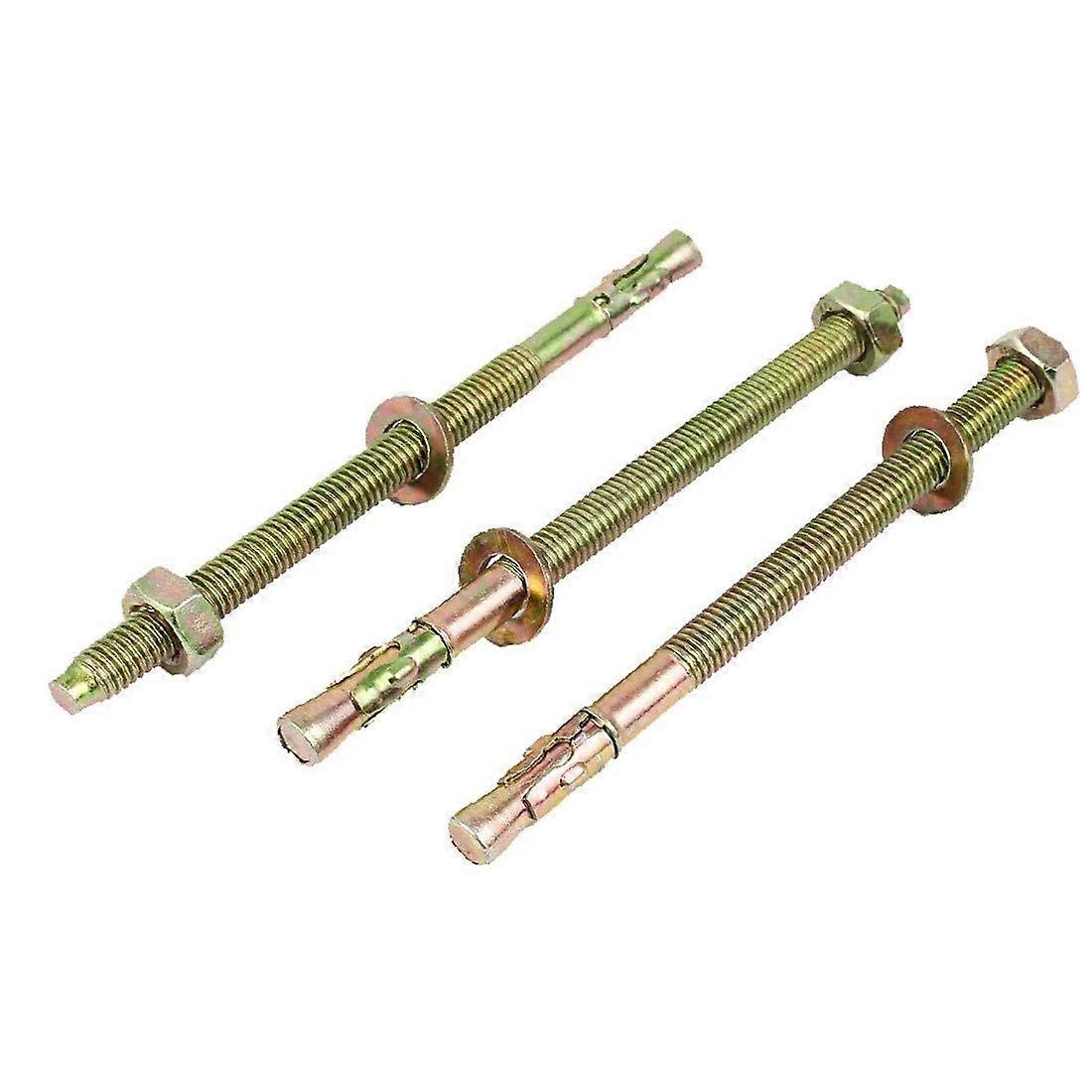 Yellow Zinc Plated Expansion Bolt Anchors M10x150mm for Car Repair, 3pcs, Multiple Color Options Available