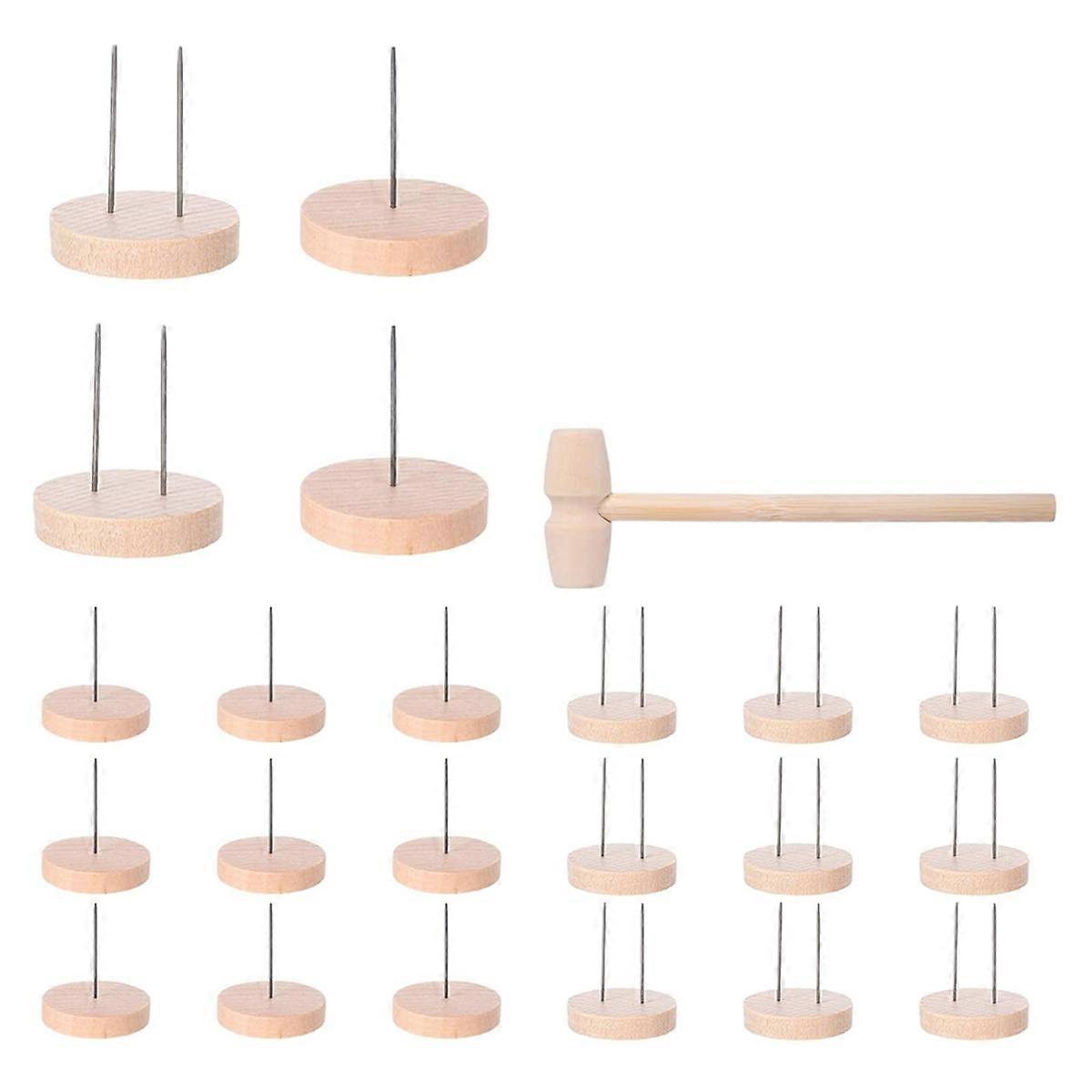 24 Pcs Wooden Crochet Doll Stand Base for Figure Dolls
