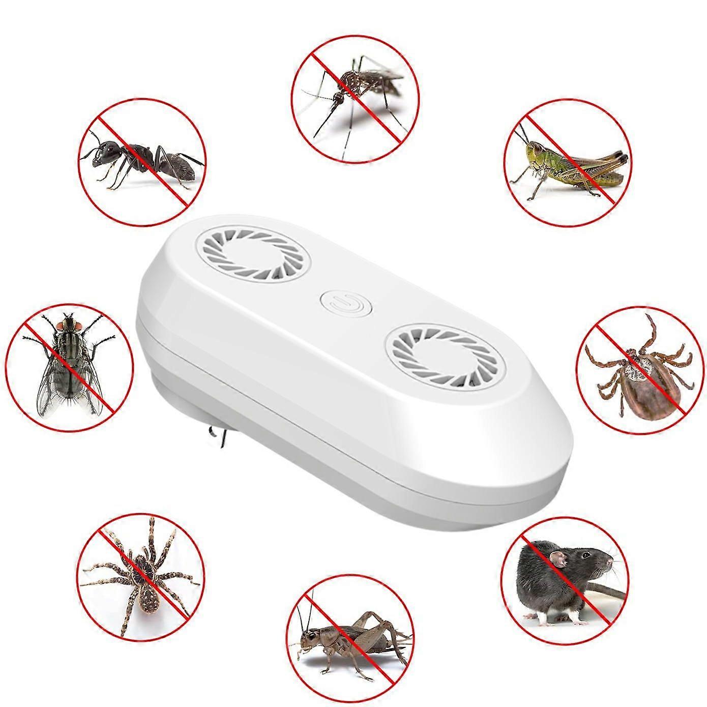 Ultrasonic Pest Repeller with 2 buzzers, Electronic Indoor Pest Repellent Plug in for Mosquito Mice Roach Spider Insects