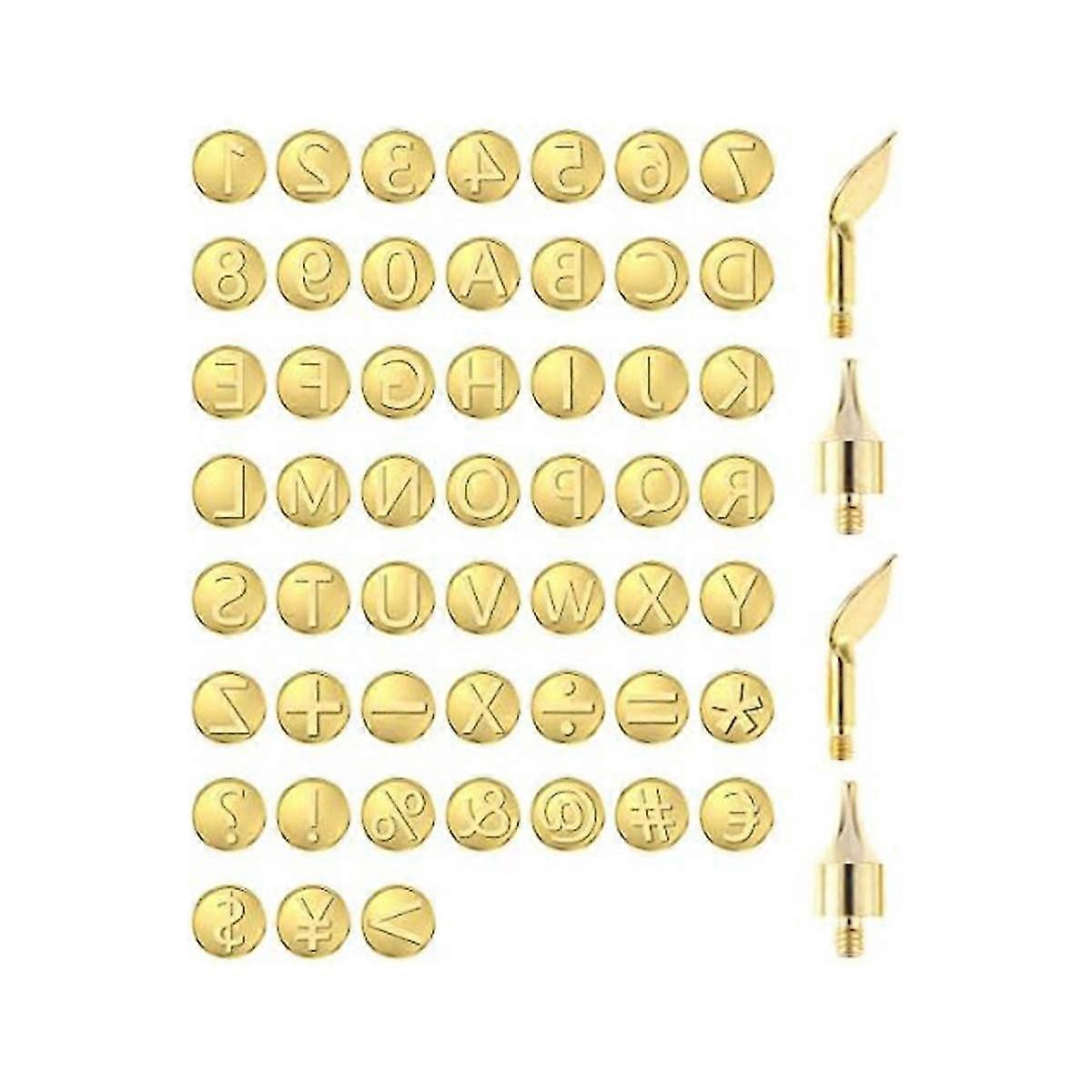 56pcs Wood Burning Tip Set Letter Wood Burning Tool Including Alphabet For Diy Embossing Carving Cr