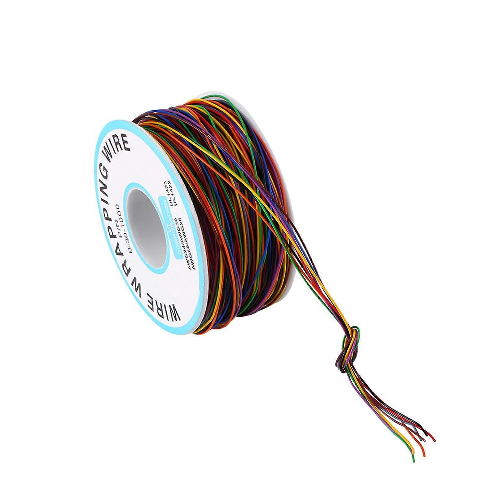 Tin Plated Copper Cable 0.55mm Multicolor 8-Wire Tinned Copper Wire with Flexible Insulation for Electronic PCB Testing