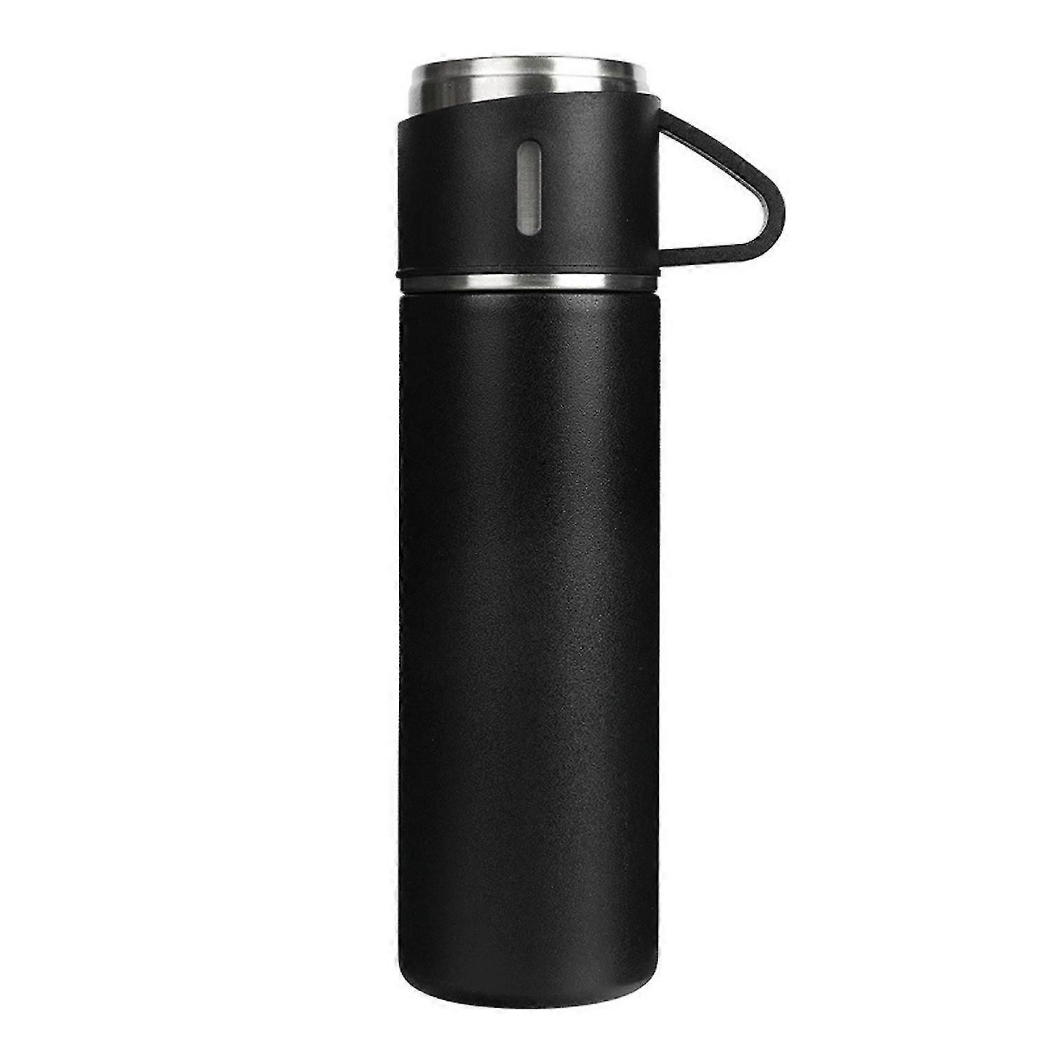 1PC/1 Set 500ml Insulated Bottle Leak-proof Large Capacity Dual Use Lid Keep Warm And Cold Stainless