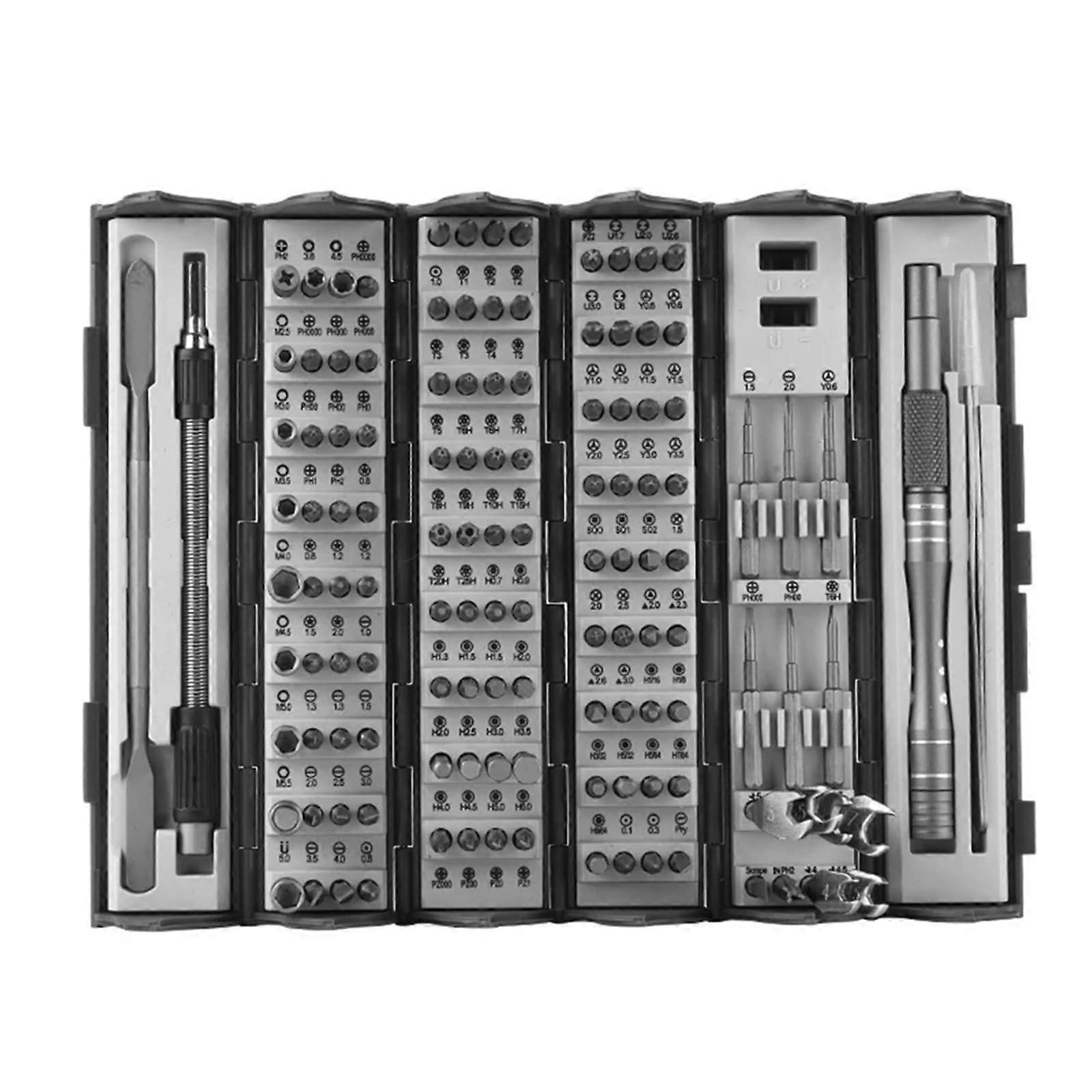 126 Pcs/Set Manual Precision Screwdriver Set Bamboo Simple Type Hard Wear Resistant Multifunctional Maintenance Tool