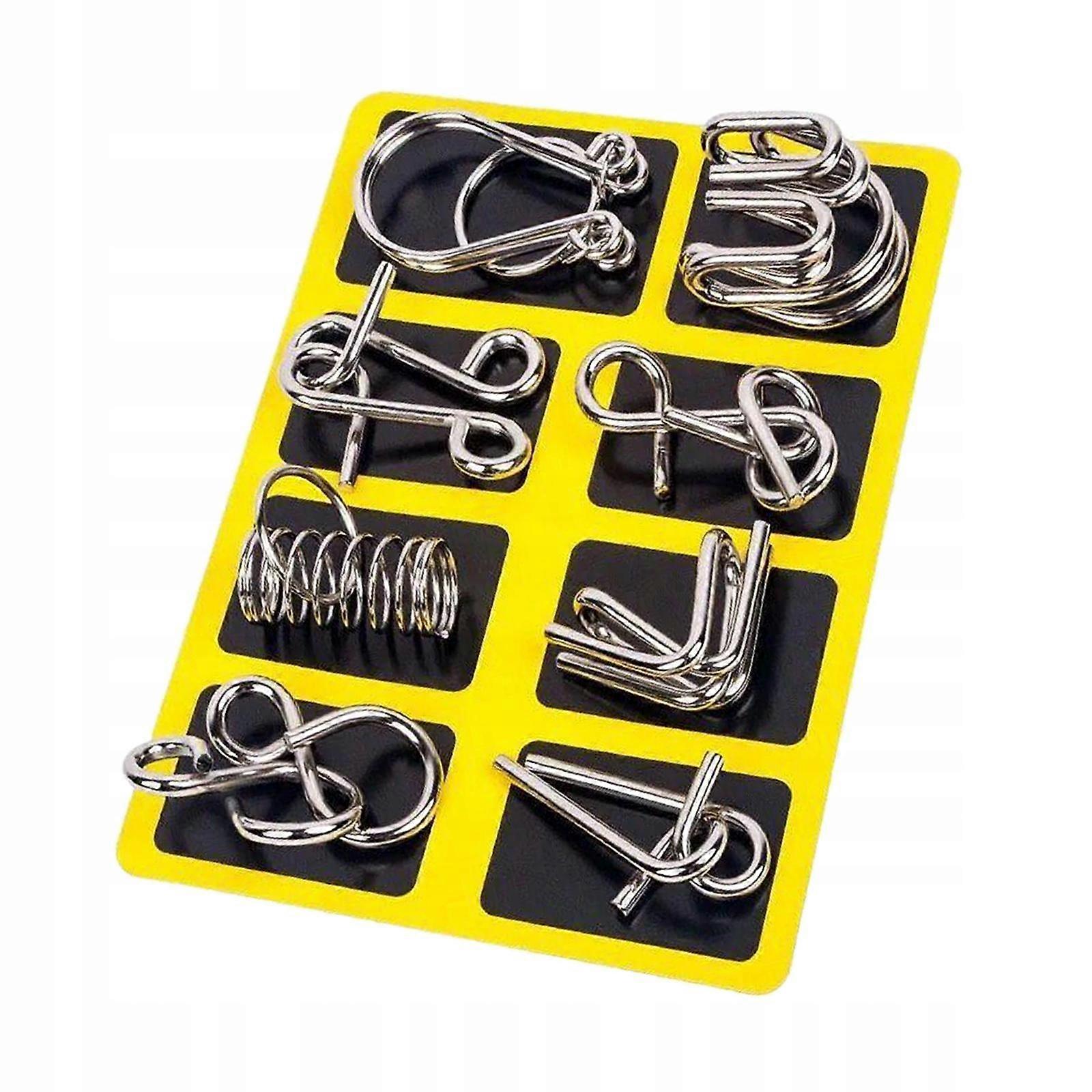 8pcs/set Metal Wire Puzzles Brain Teaser Unlock Interlock Chinese Style 1