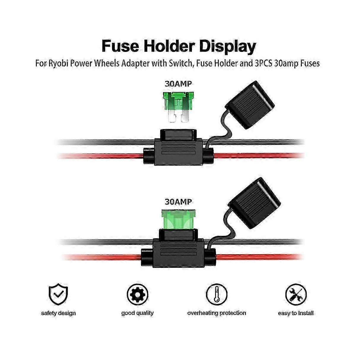 Converter Adapter I/O Switch 30A Fuse for 18V 20V/60V DCB609 DCB208 Lithium Battery Power Supply DI