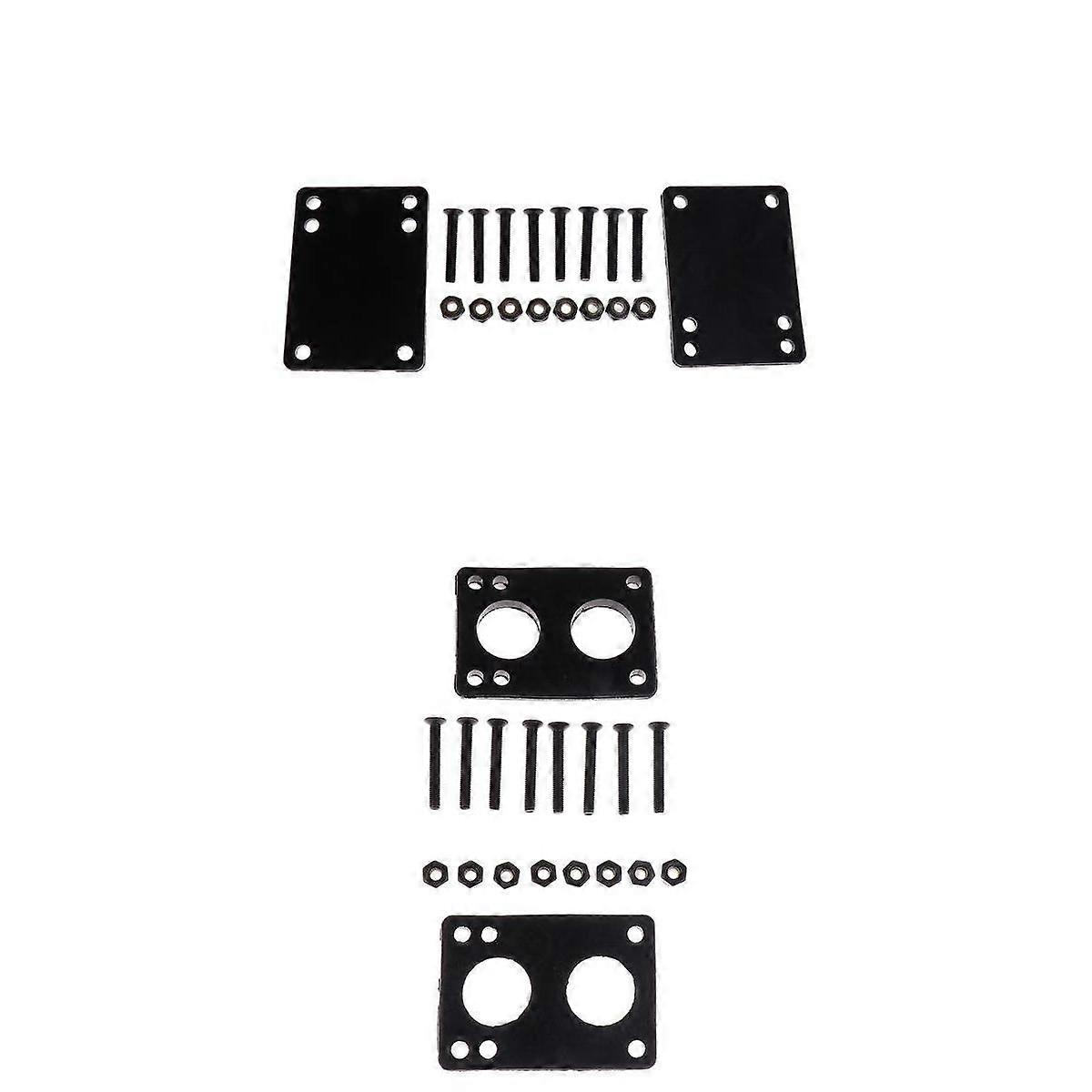 Skateboard Riser Pad Longboard Hardware Screw Nuts Black 3mm Pad+6mm Pad