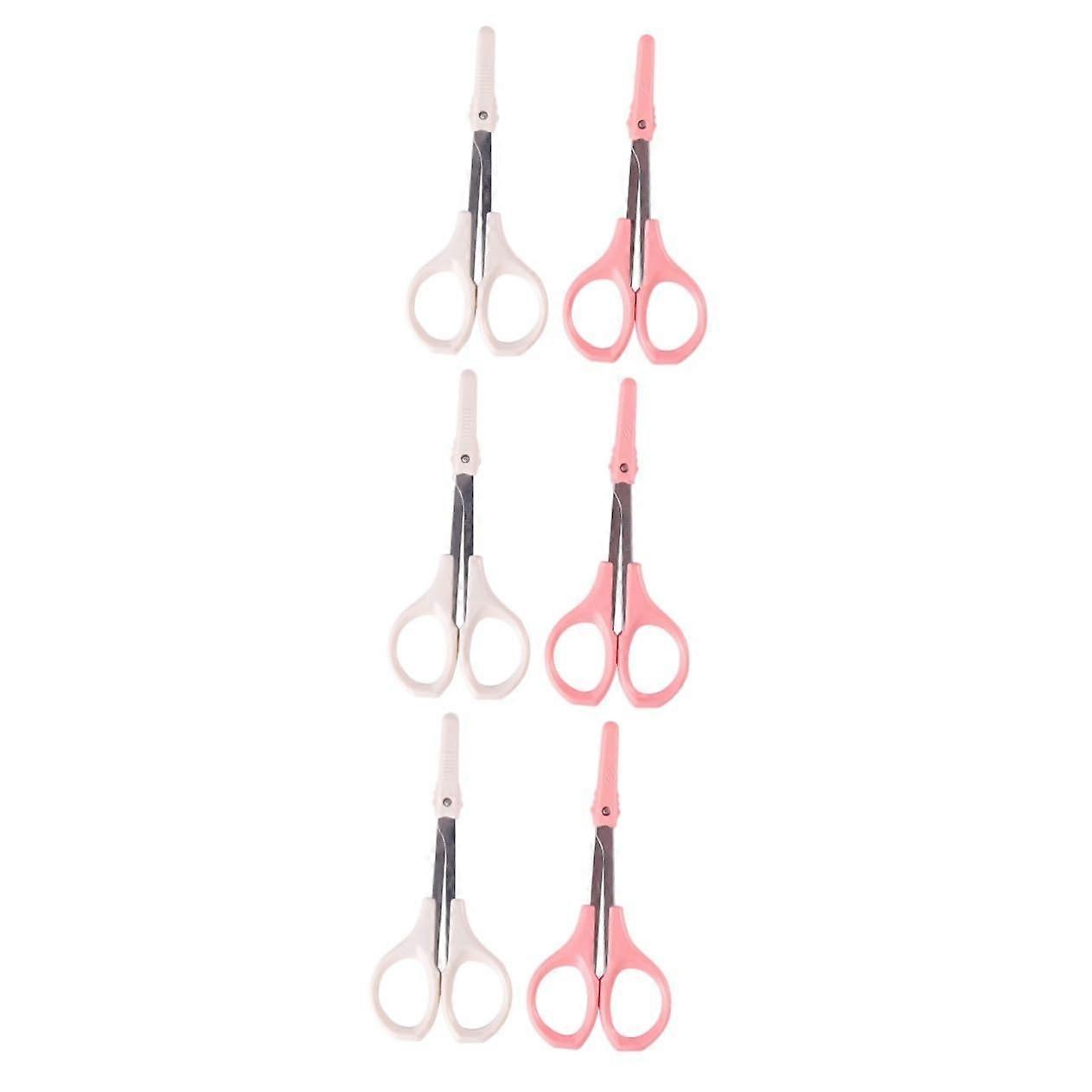 6 Pcs Beauty Scissors High Precision Eyebrow Trimmer Eyelash Scissors 10.2x4.6cm