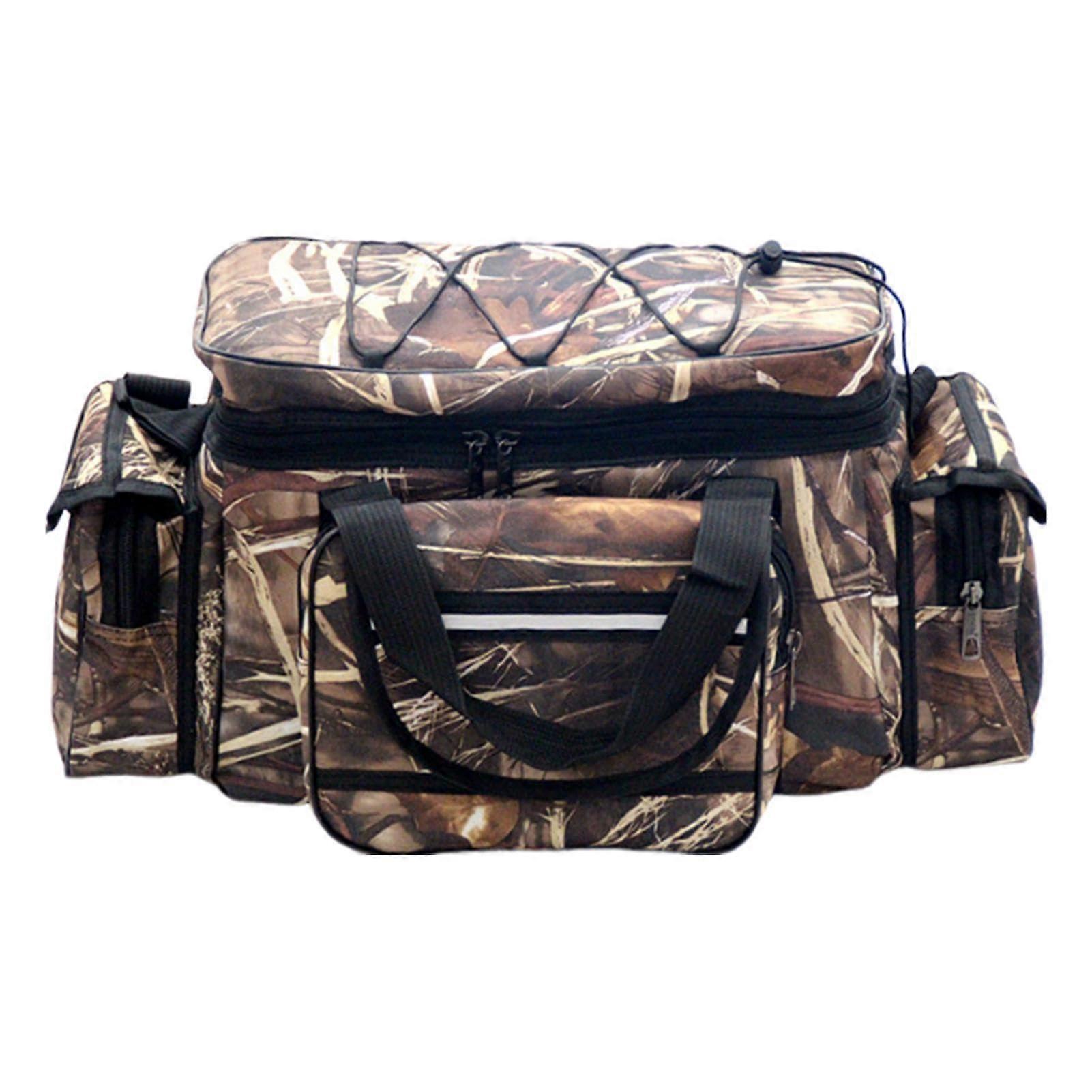 Fishing Sling Tackle Storage Backpack Water-Repellent Grey Bag with Adjustable Straps and Multiple Compartments